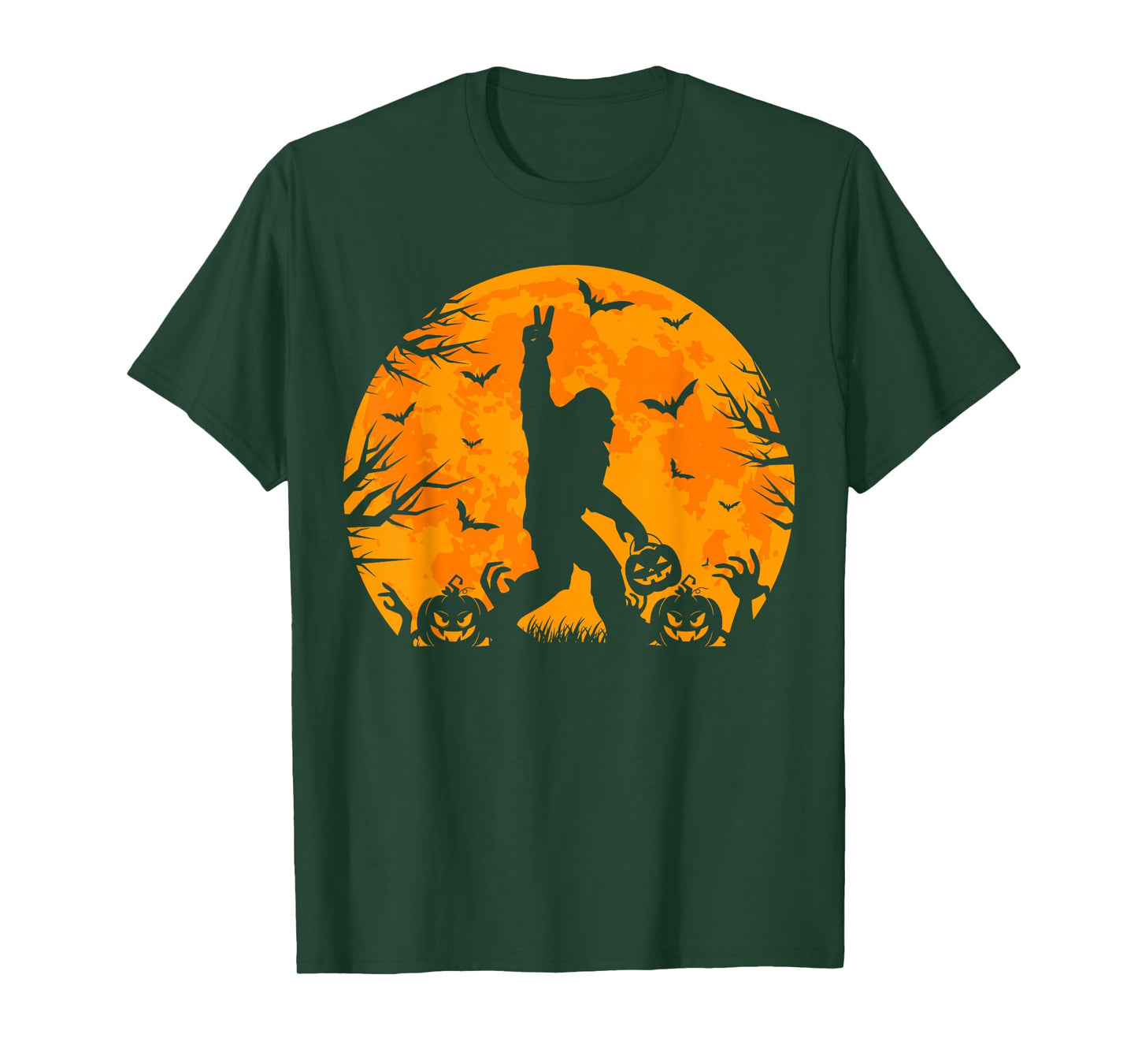 Spooky Halloween Bigfoot Pumpkin Funny Halloween Sasquatch T-Shirt