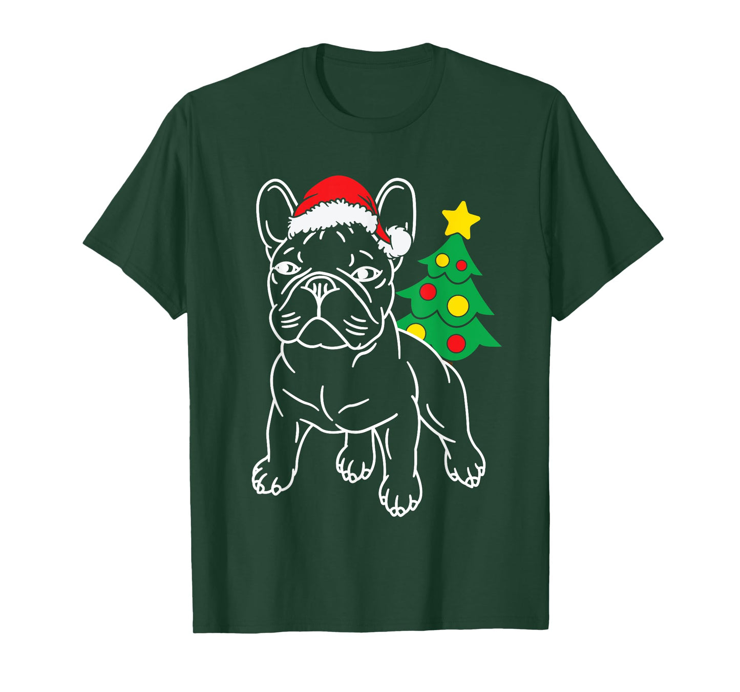 Funny French Bulldog Dog Puppy Christmas Tree Xmas Pajama Men Women Kids T-Shirt