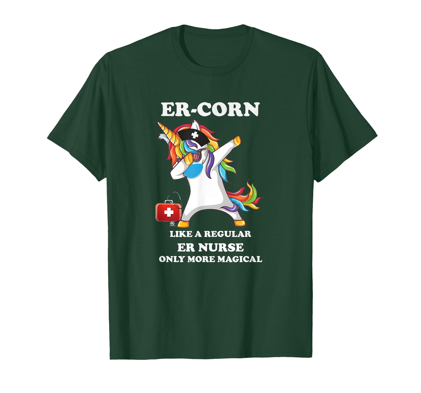 Dabbing Unicorn Nursicon ED ER Emergency Room Nurse RN T-Shirt