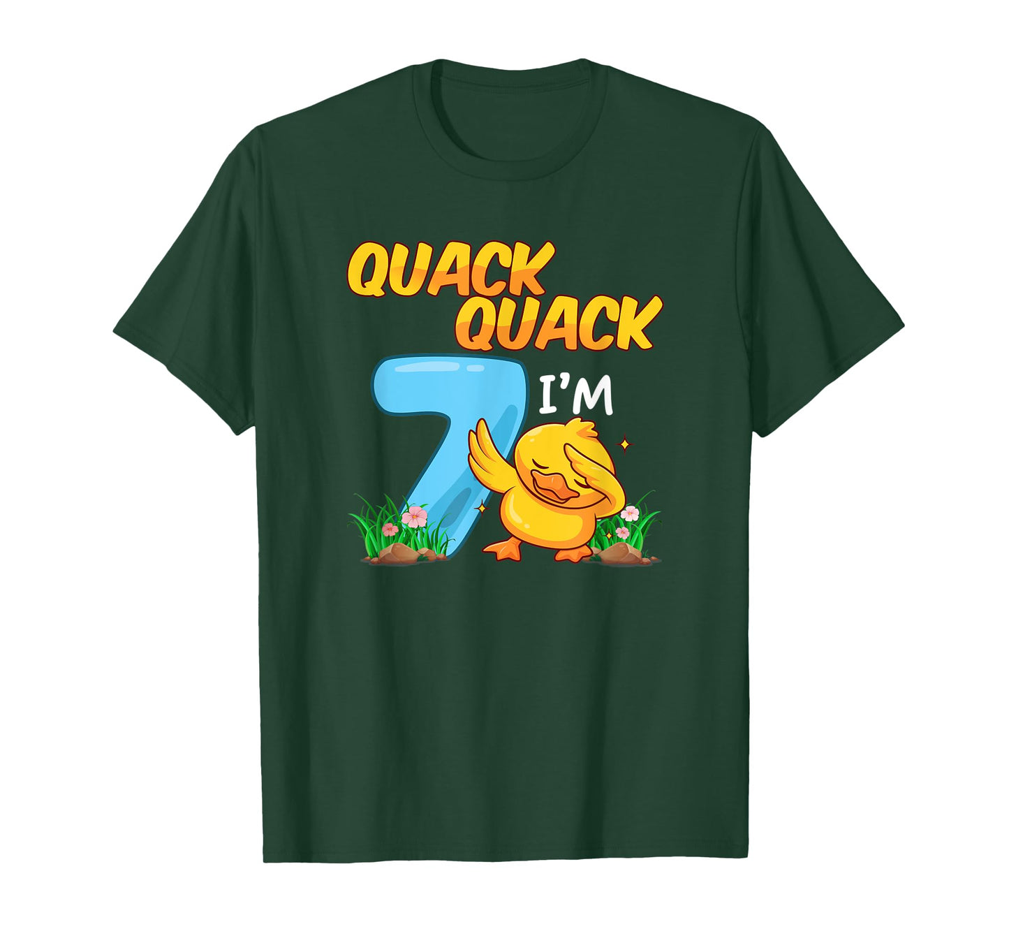 7 Year Old Gifts Boys Girls Teens Dabbing Duck 7th Birthday T-Shirt