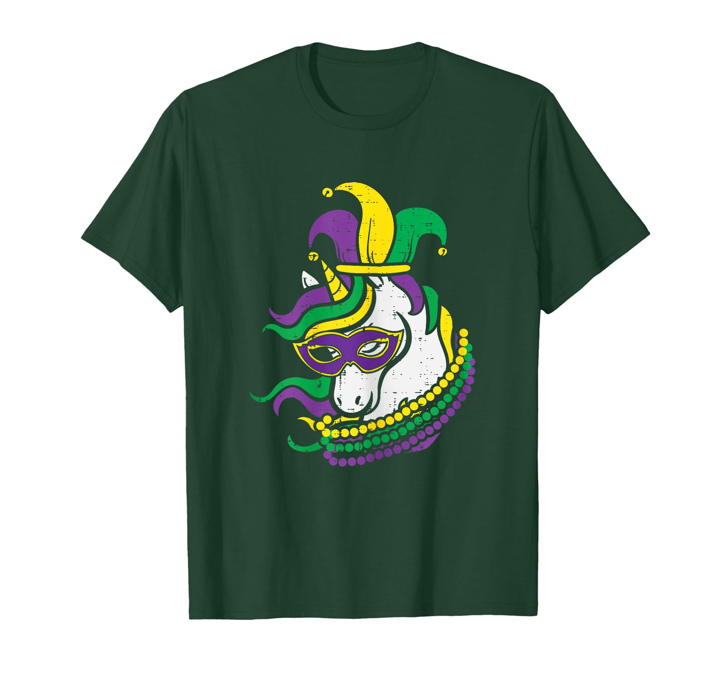 Mardi Gras Unicorn Cute Outfit Tee Girls Kids Toddlers T-Shirt