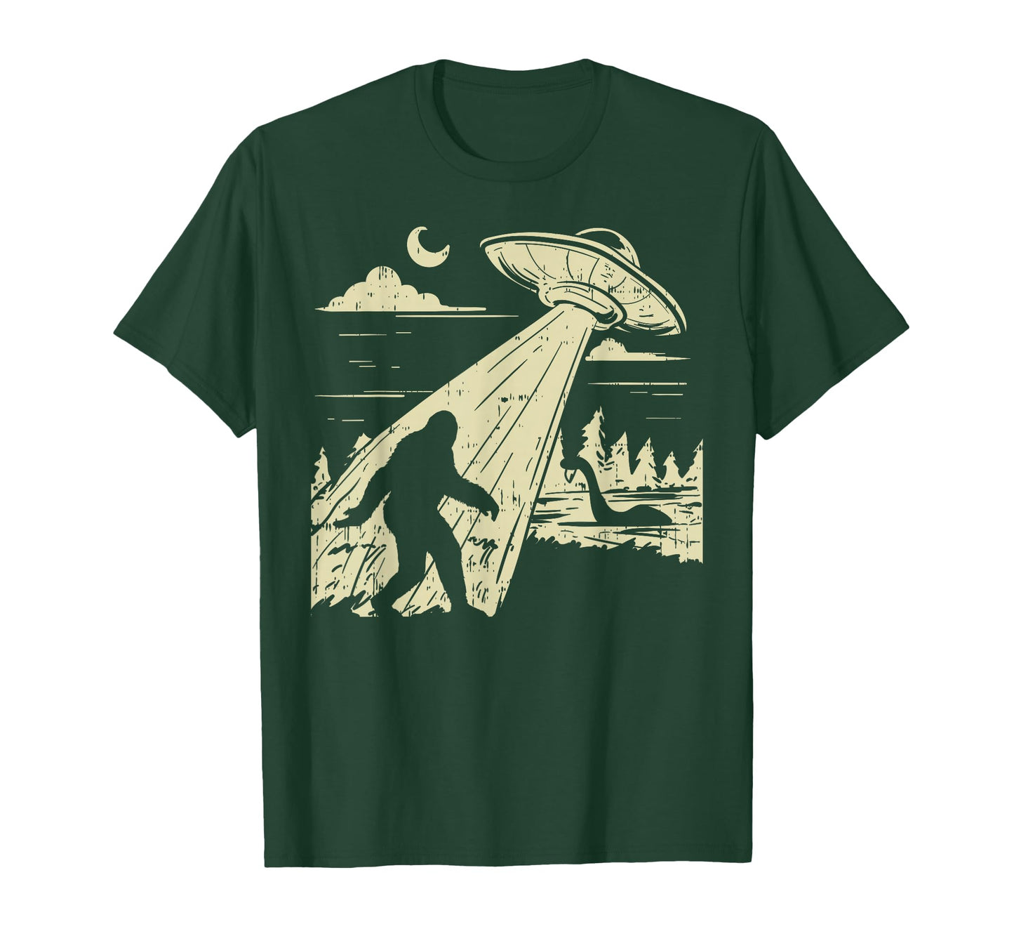 UFO Bigfoot Sasquatch Lochness Monster Funny Believe Gift T-Shirt