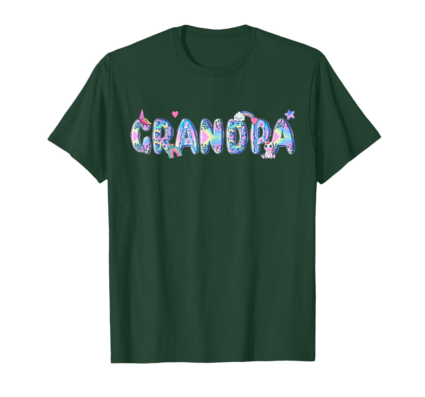 Grandpa Birthday Squad Matching Unicorn Family Party T-Shirt