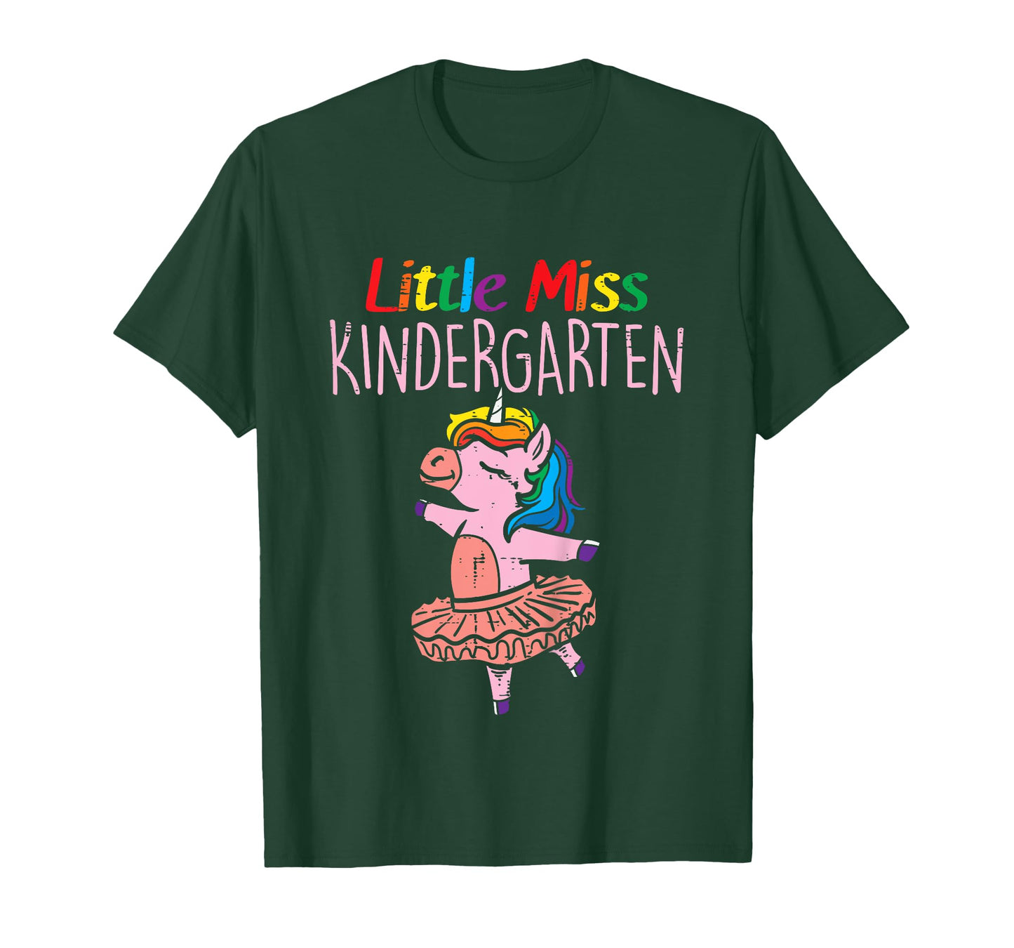 Little Miss Kindergarten Unicorn Back To School Day Girls T-Shirt