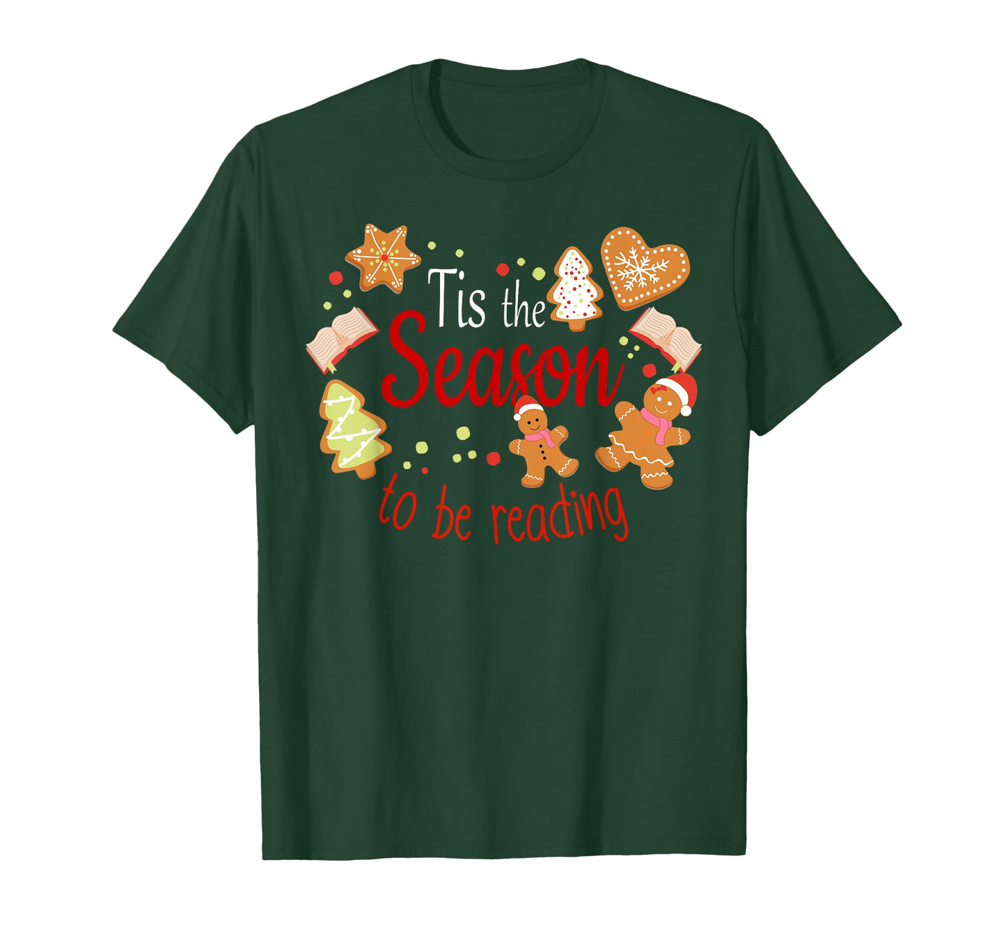 School Teacher Xmas Book Lover Librarian Christmas Gingerbread Librarian Book Lover Retro Teacher T-Shirt