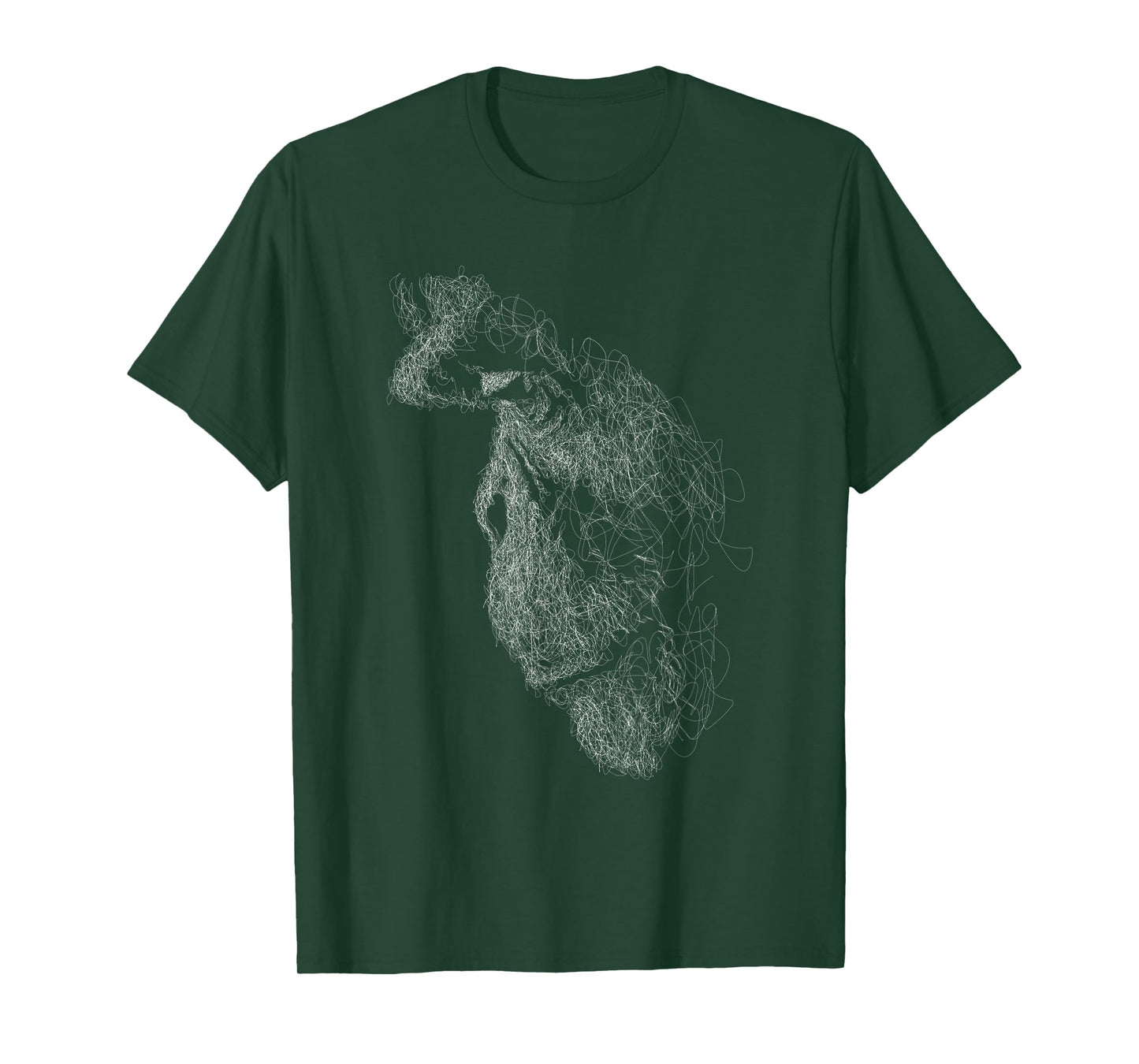 gorilla face scribble art head for lover Silverback animals T-Shirt