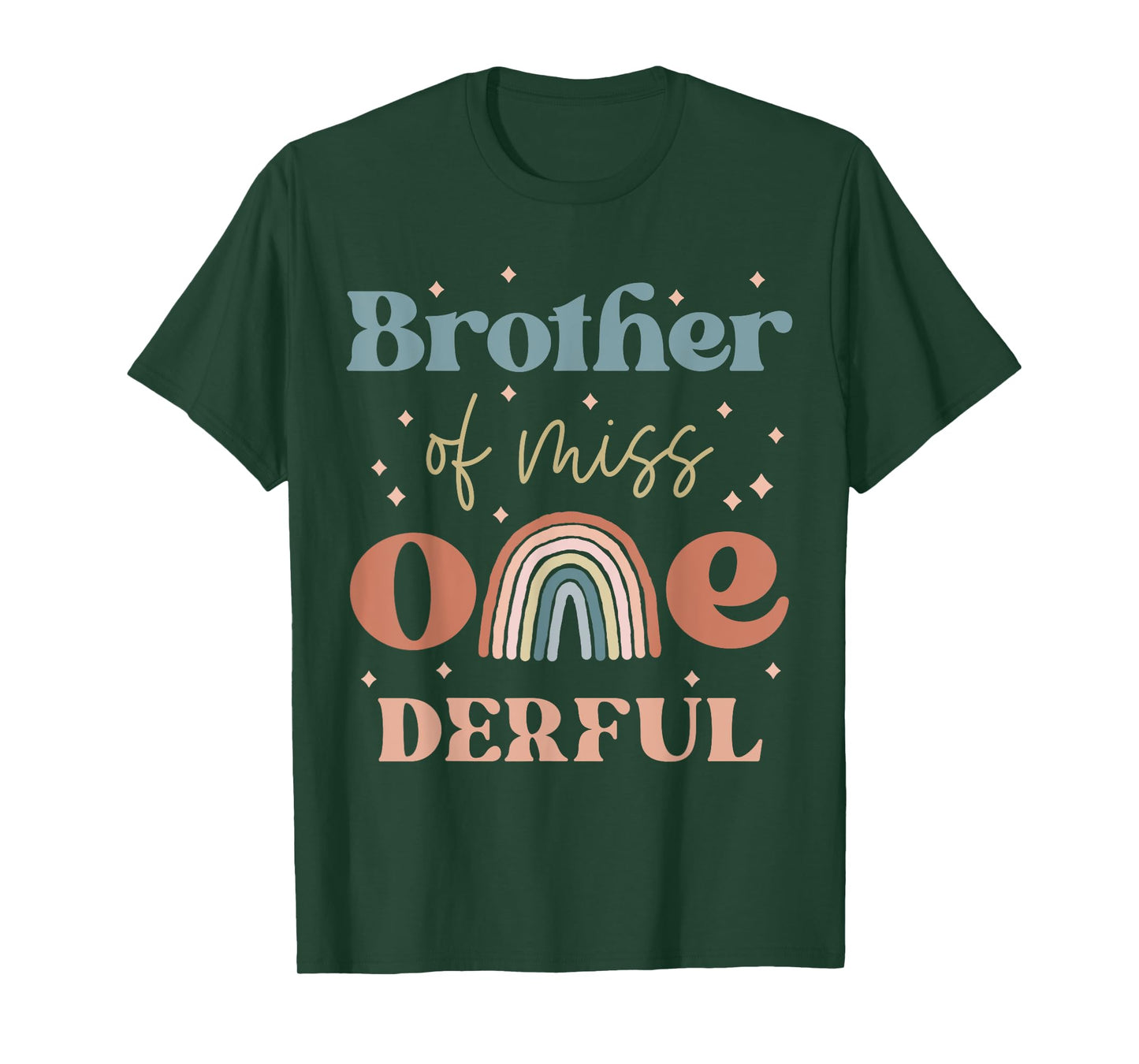 Brother Miss Onederful Boho Rainbow Daughter First Birthday T-Shirt
