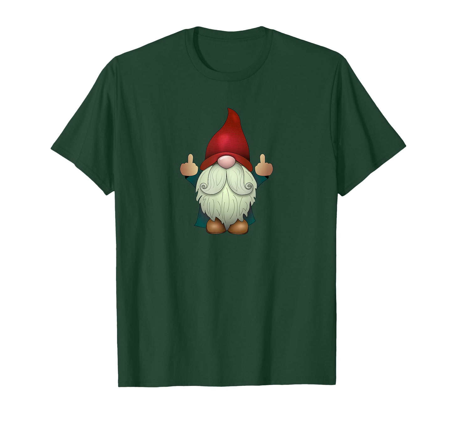 Sarcastic Middle Finger (Men & Women) Funny Garden Gnome T-Shirt