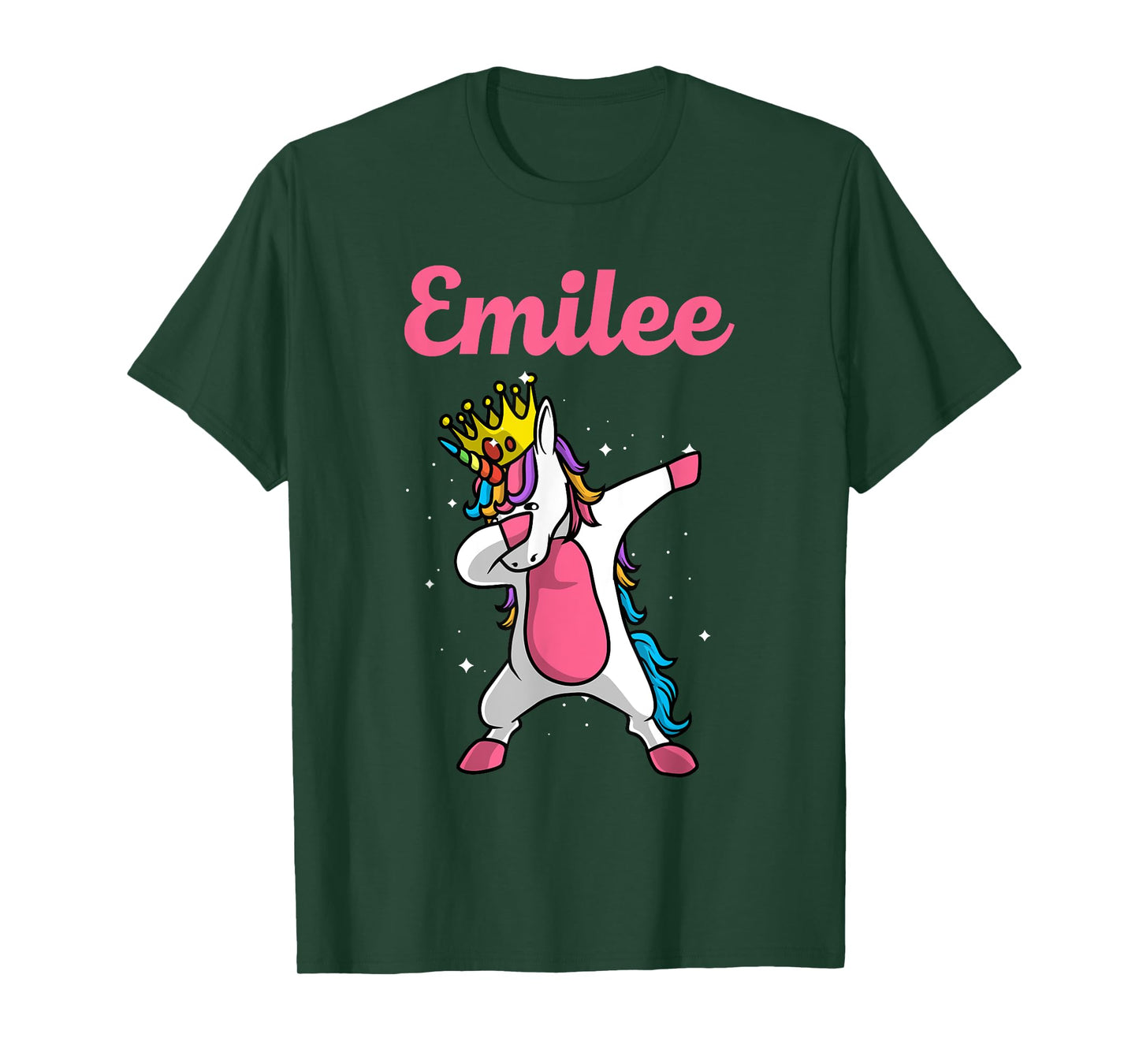 EMILEE Name Personalized Birthday Dabbing Unicorn Queen T-Shirt