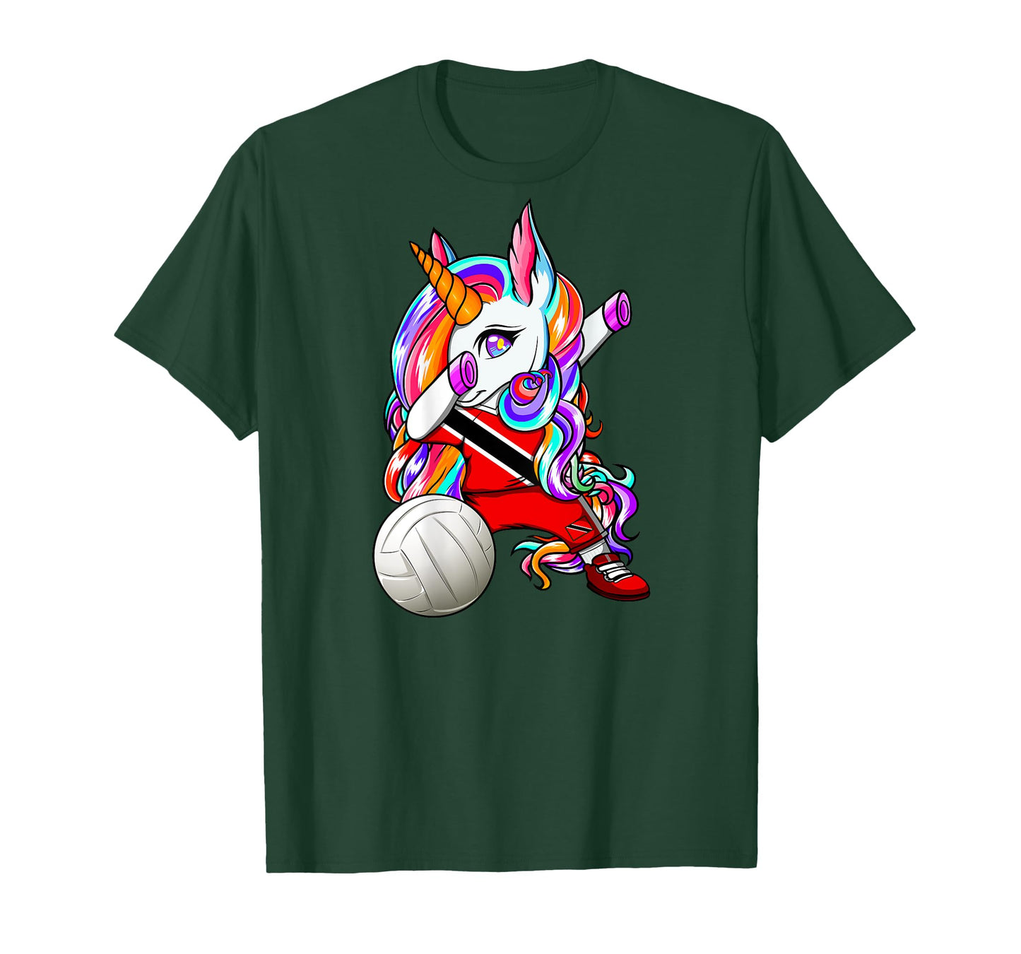 Dabbing Unicorn Trinidad and Tobago Volleyball Fans Jersey T-Shirt