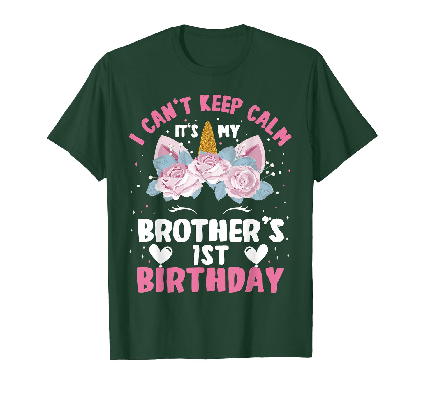 I Cant Keep Calm It's My Brother 1st Birthday Unicorn T-Shirt
