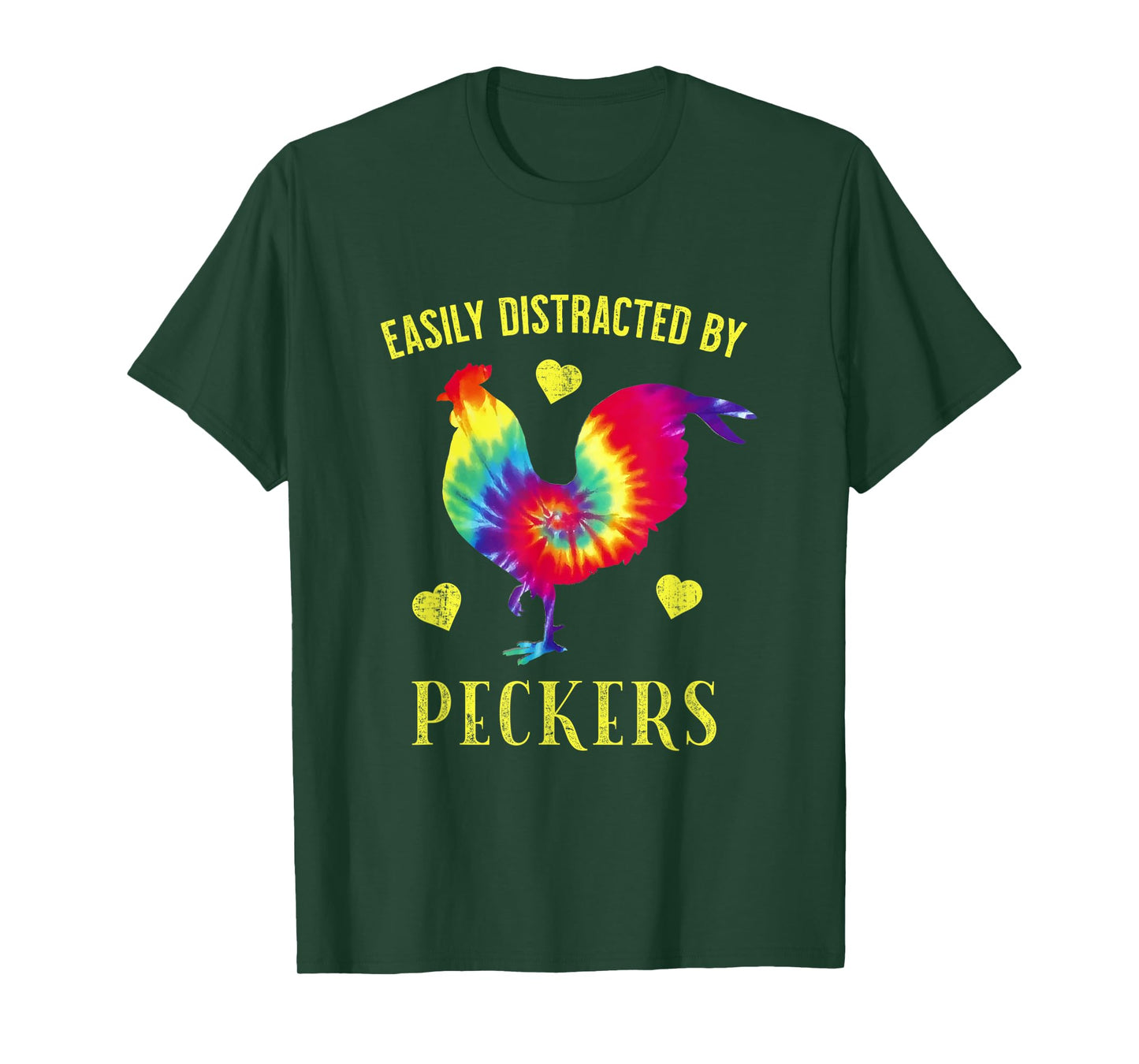 Funny Easily Distracted By Peckers For Chicken Lovers T-Shirt