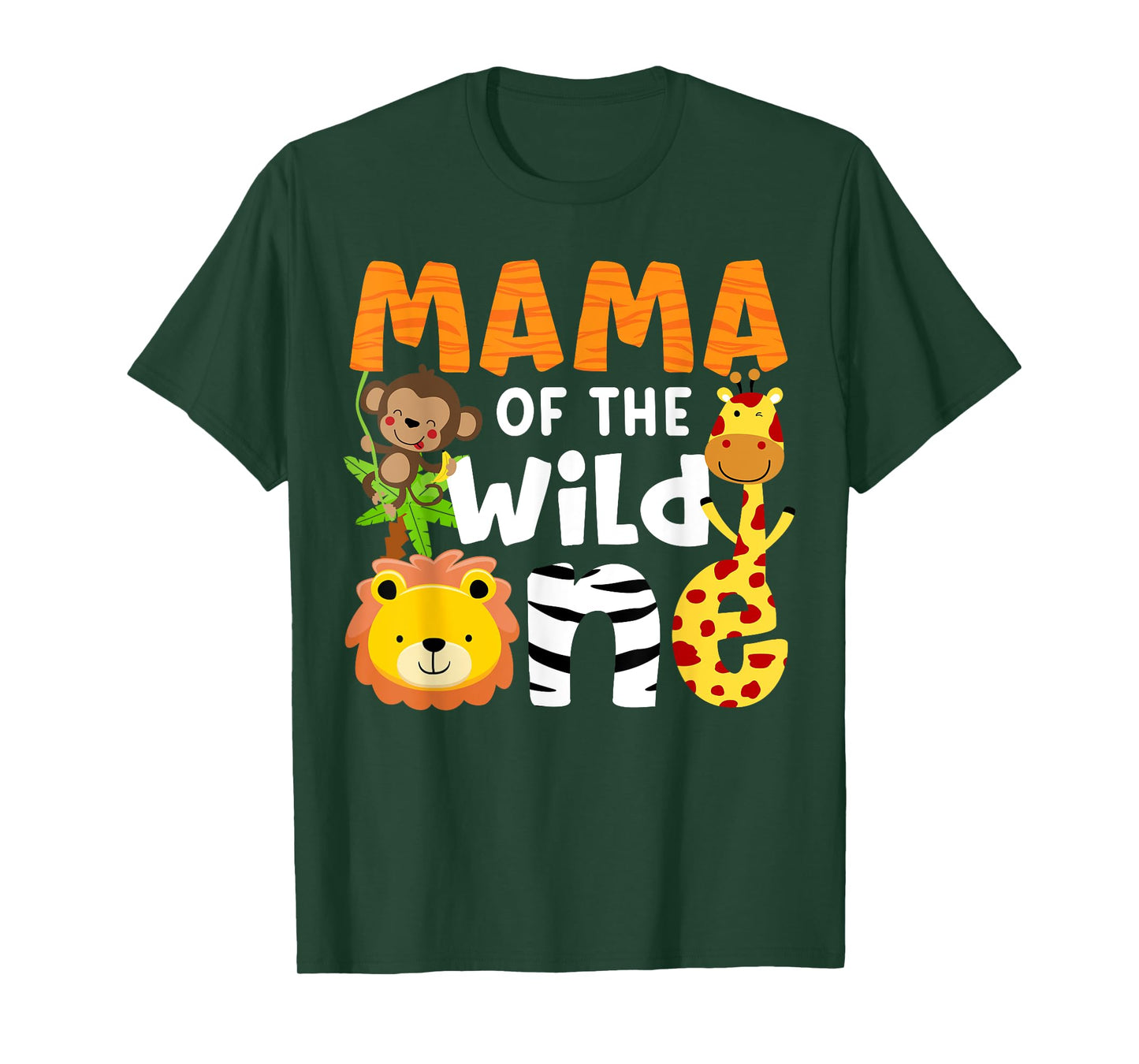 Mama of the Wild One Zoo Theme Bday Safari Jungle Animals T-Shirt