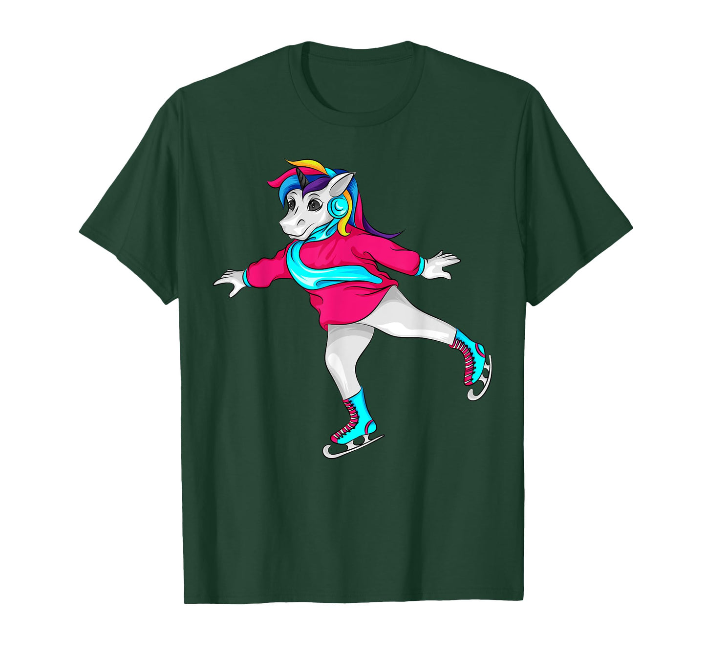 Figure Skating Unicorn Cool Pair Ice Skater Girl Funny Gift T-Shirt