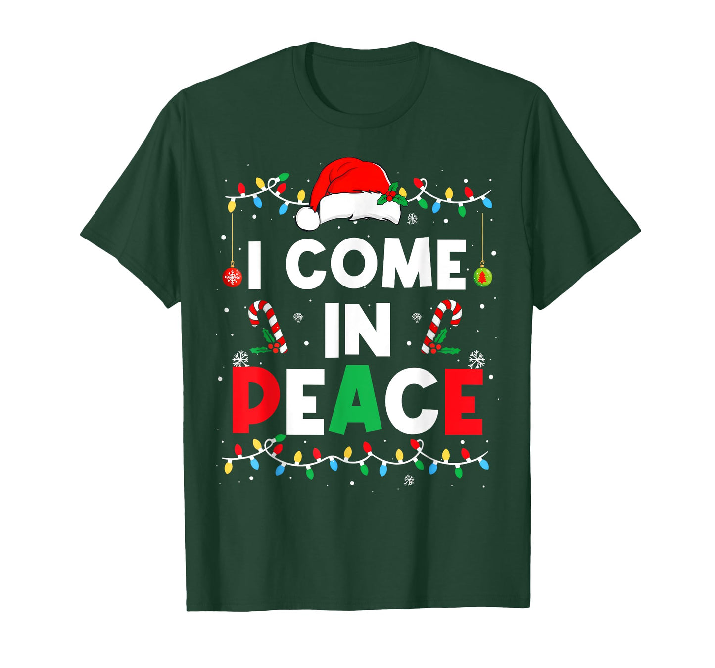 I Come In Peace I'm Peace Funny Matching Couple Christmas T-Shirt