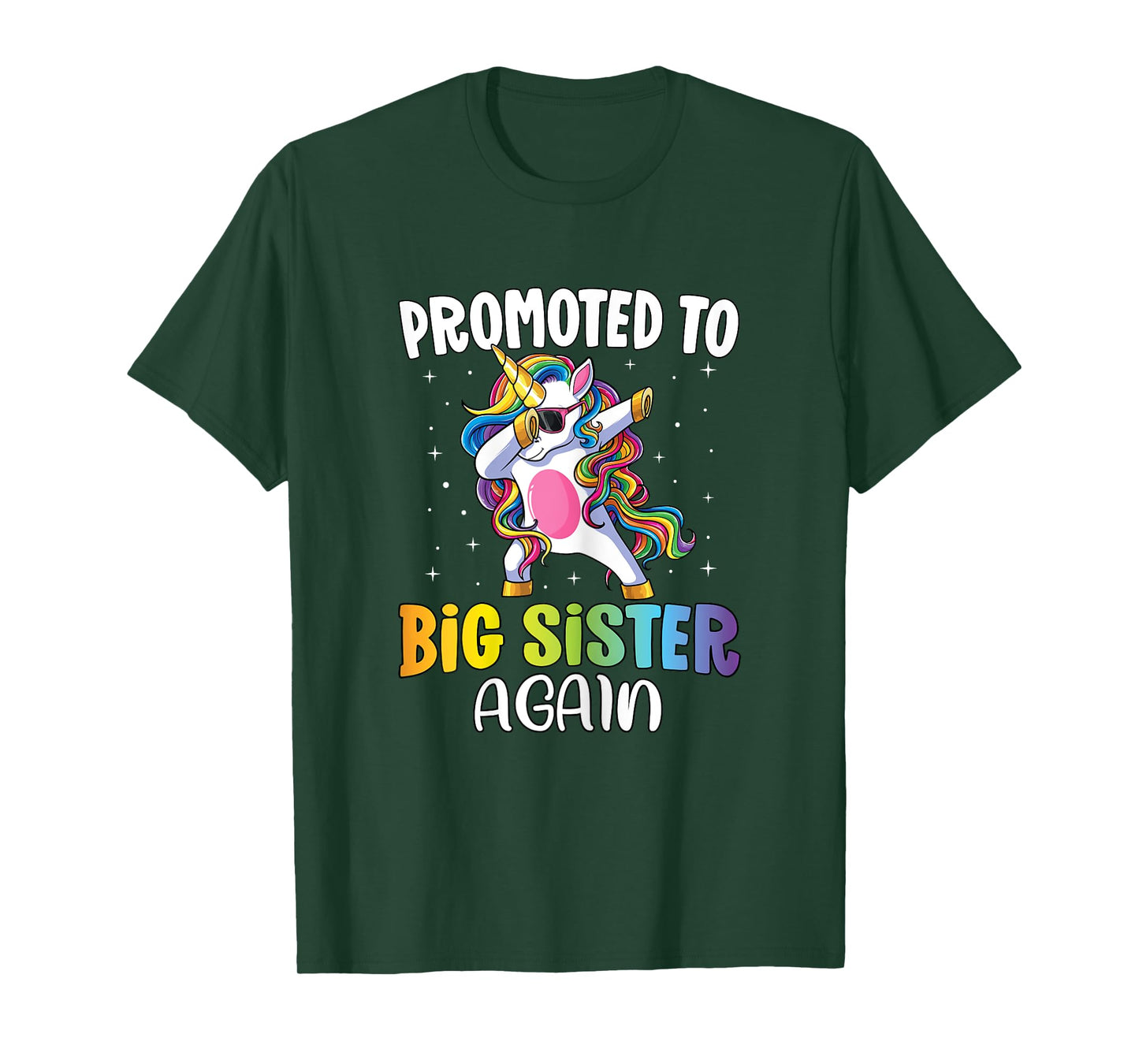 Promoted to Big Sister Again Shirt Girls Sister Unicorn T-Shirt