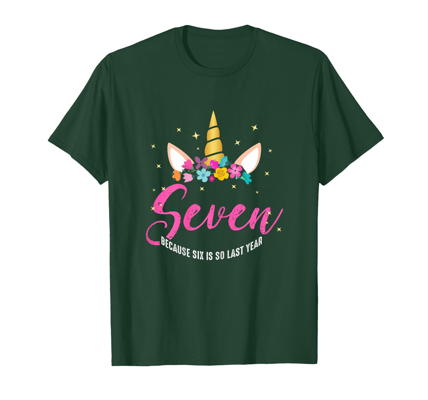 7 Years Old Birthday Girl Gifts Unicorn 7th Birthday T-Shirt