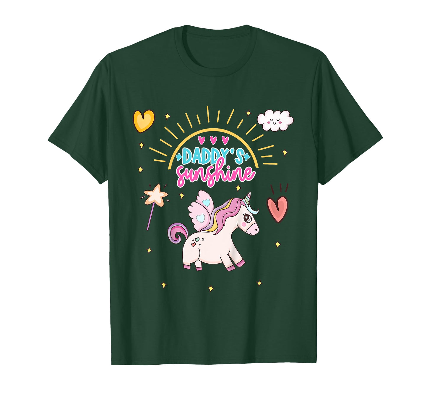 Unicorn with Wings Daddy's Sunshine Daddy's Favorite T-Shirt