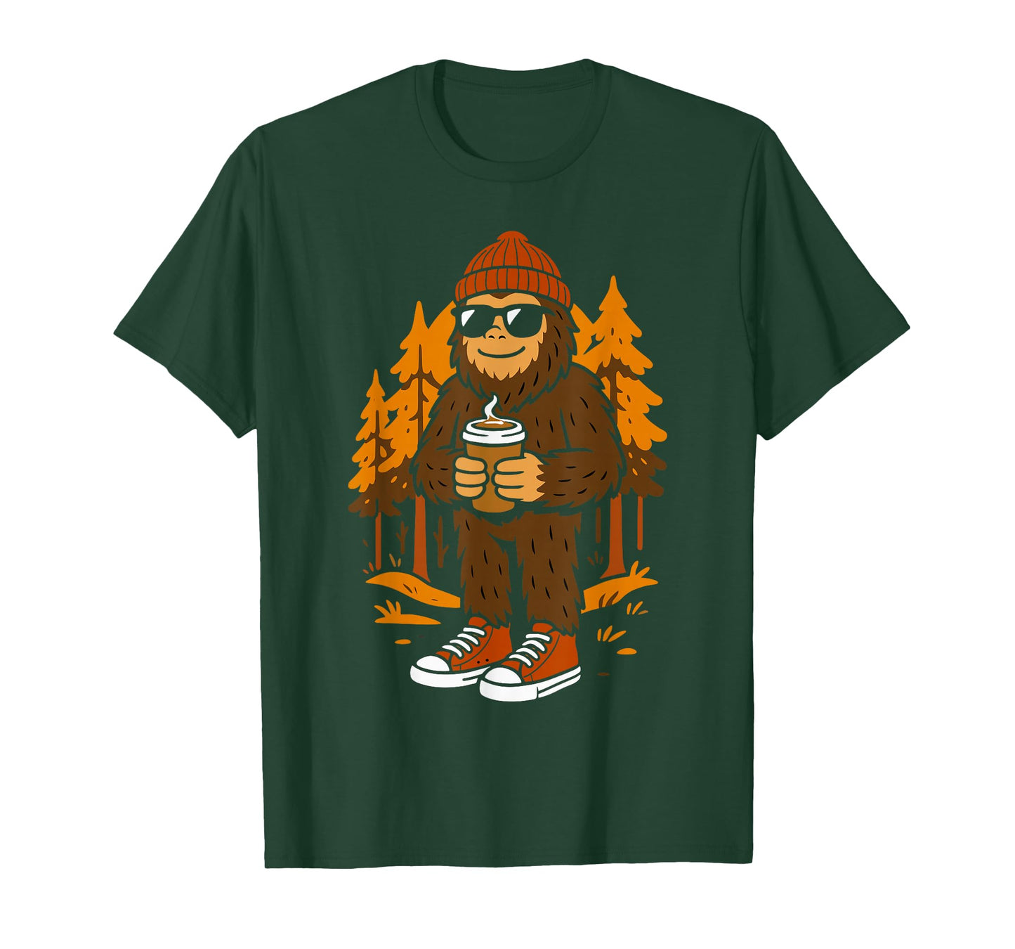 Bigfoot Sasquatch Hipster Men Women Kids Funny Halloween T-Shirt