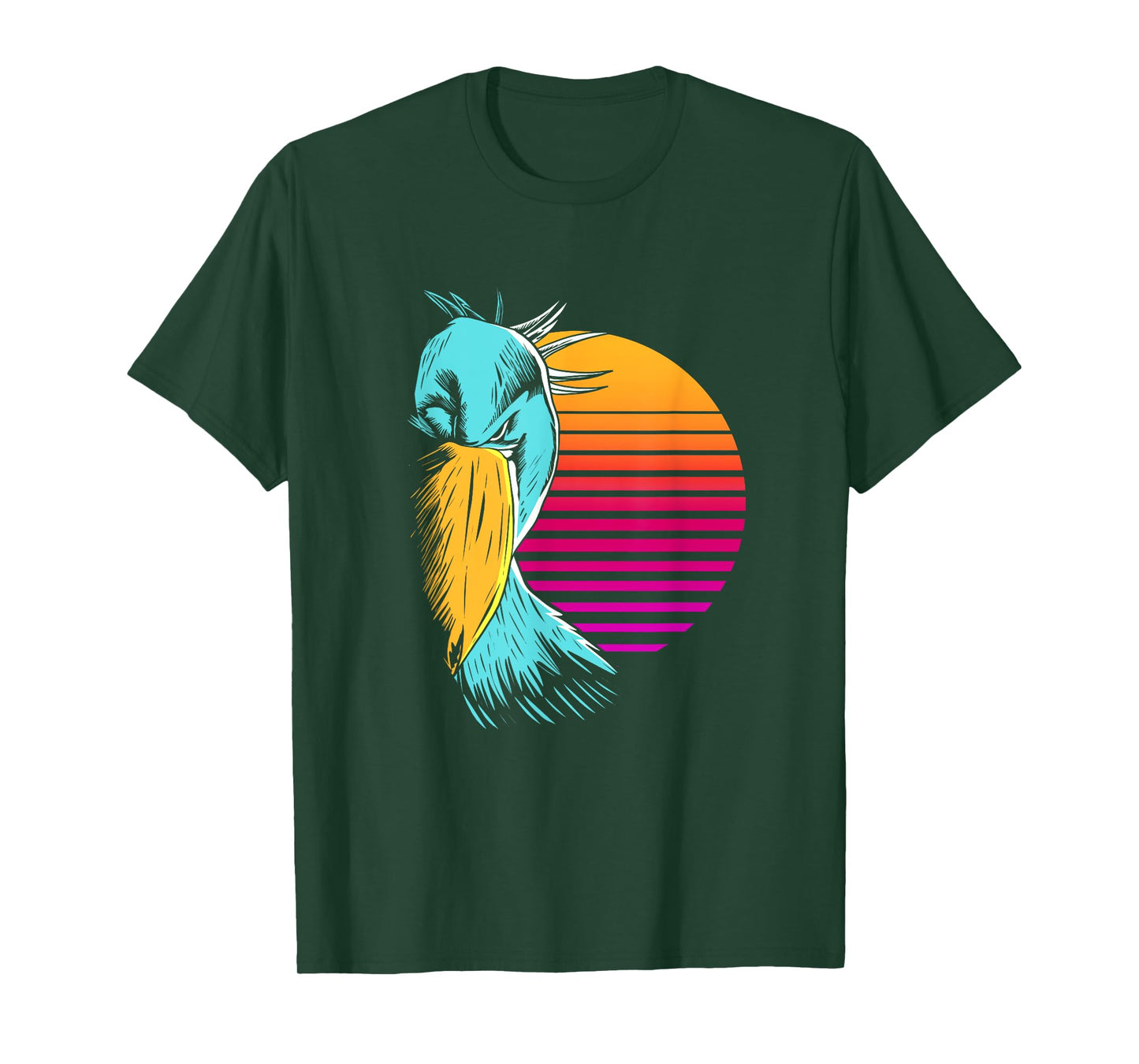 Retro Sunset Shoebill Stork Shoe Bill Bird T-Shirt