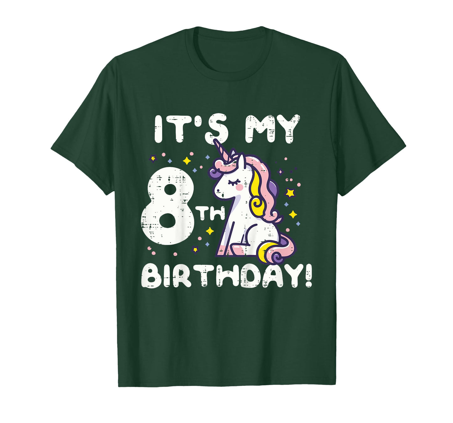 Its My 8th Birthday Unicorn Cute 8 Year Old Bday Girls Kids T-Shirt