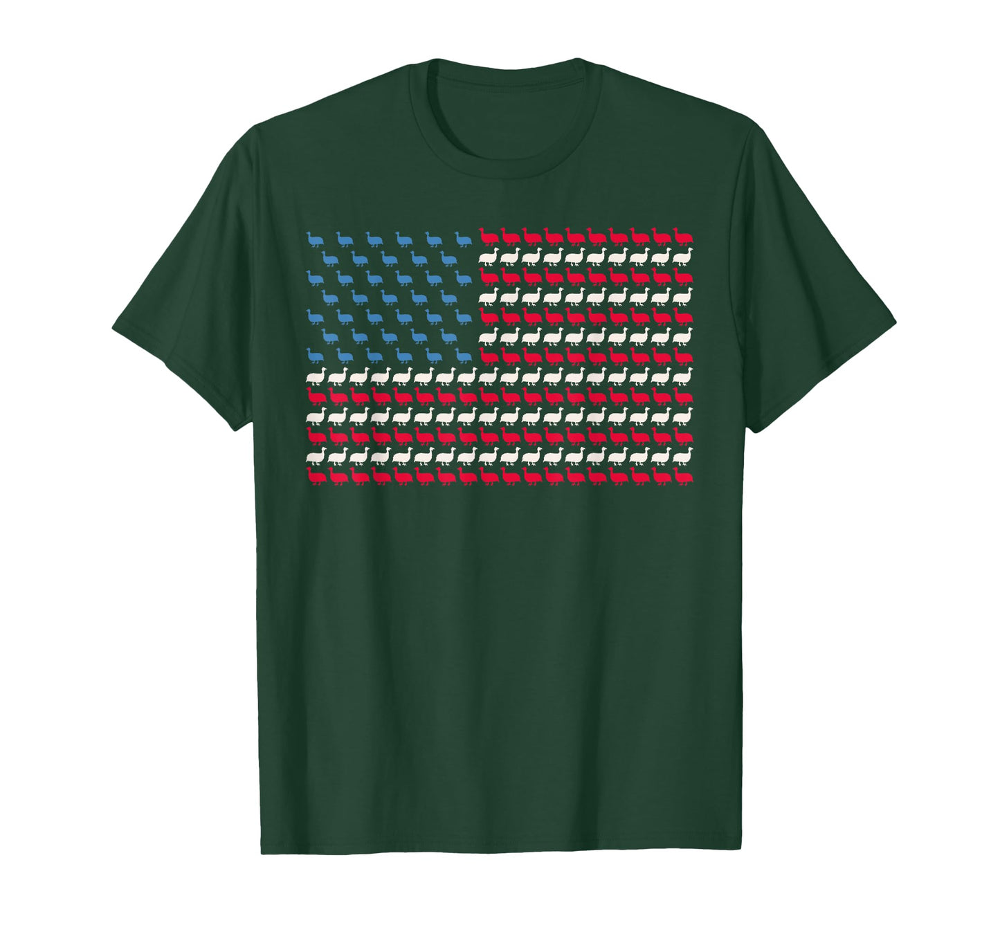 Guinea Fowl American Flag Pearl hen US 4th Of July USA Gift T-Shirt