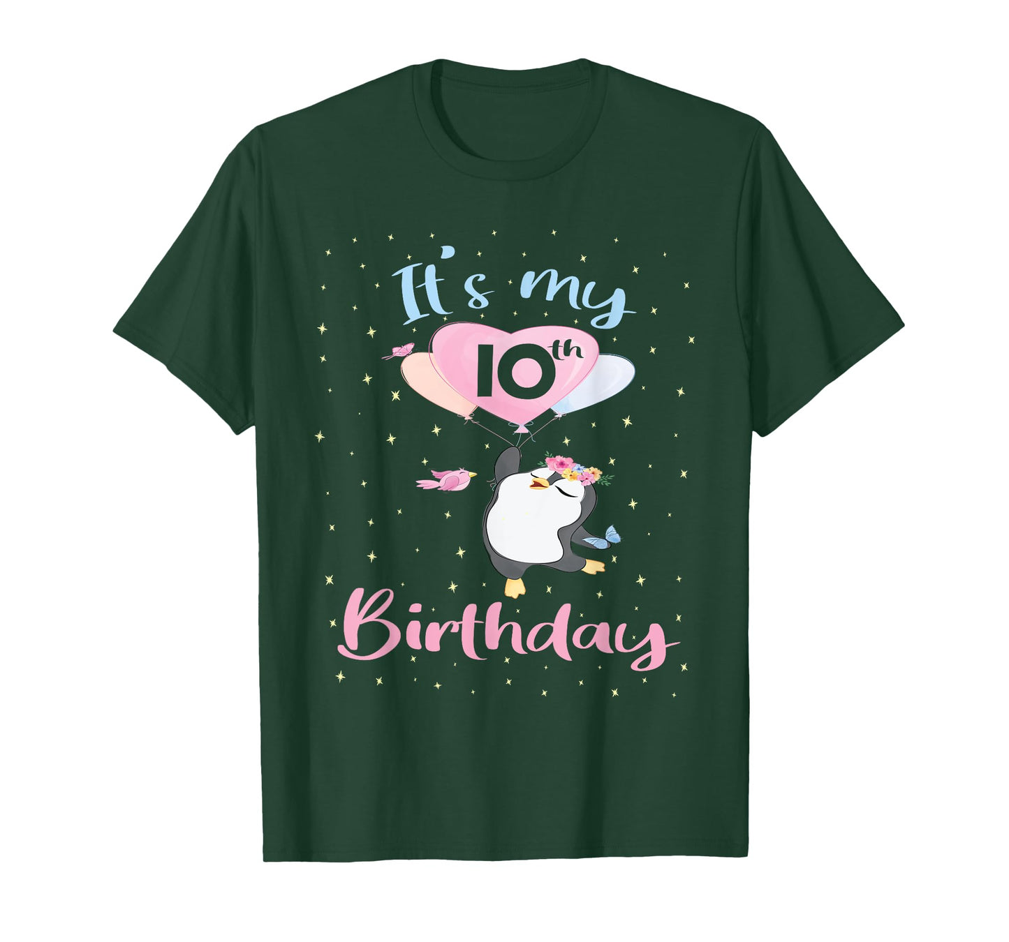 It's My 10th Birthday Penguin Girl 10 Years Old B-day T-Shirt