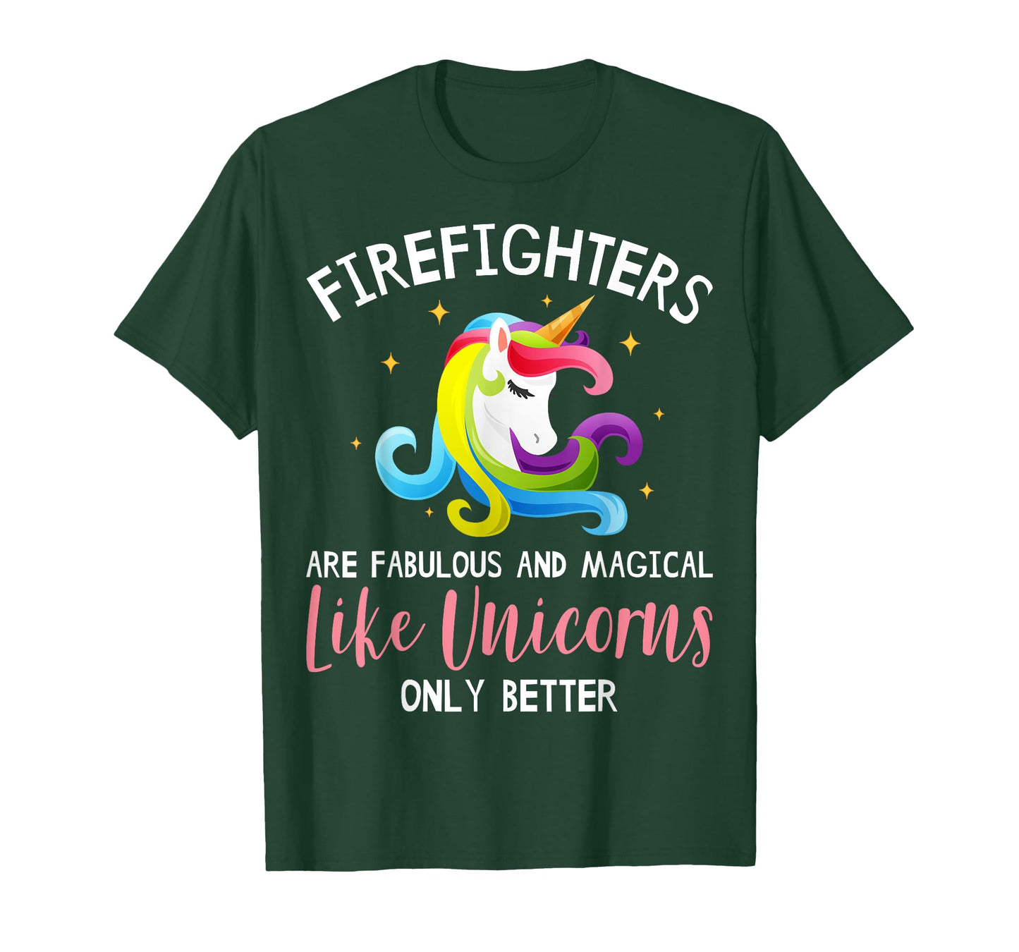 Firefighter Unicorn Apparel - Funny Cute Firefighters Design T-Shirt