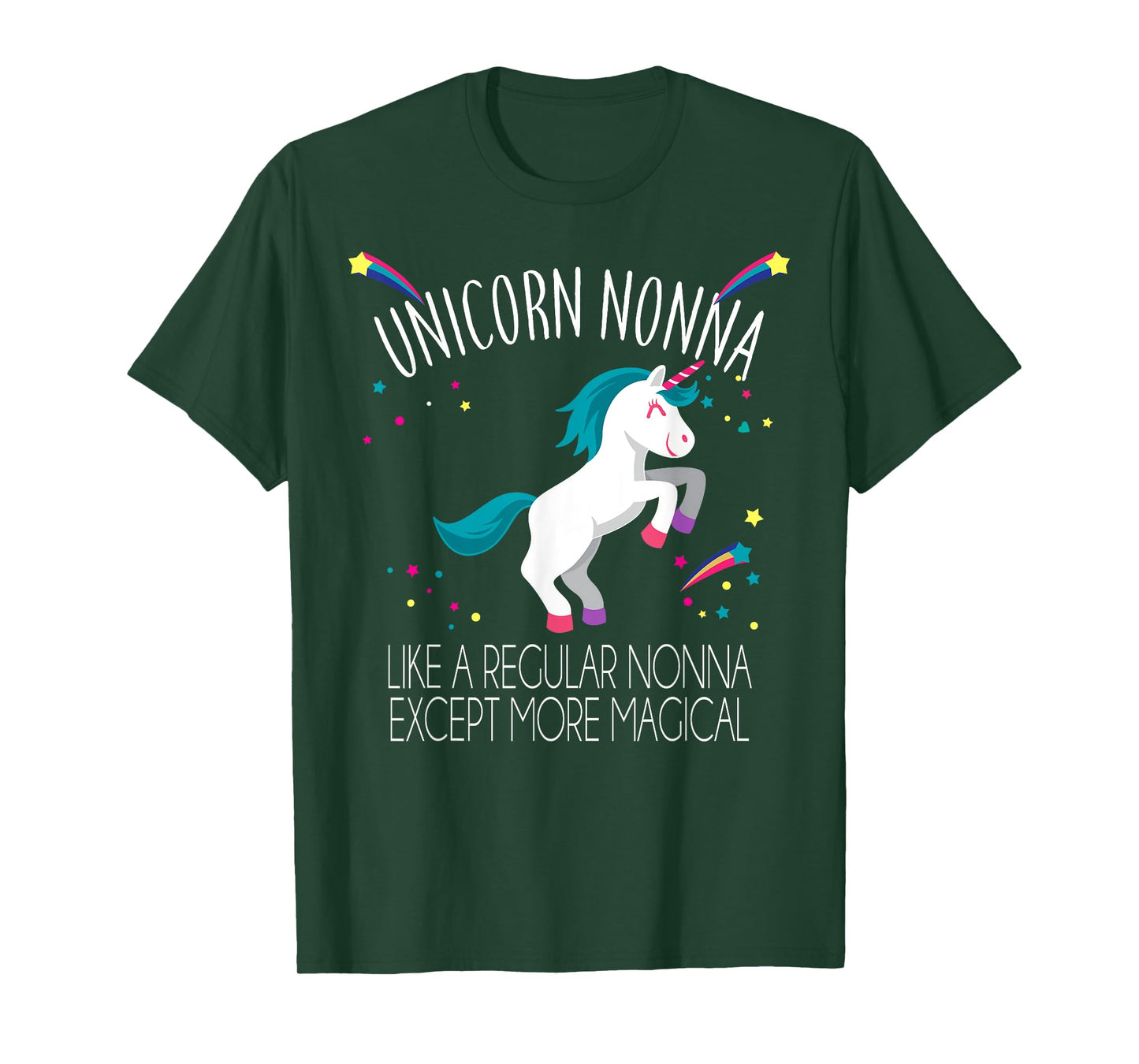 Unicorn Nonna Funny Rainbow T-shirt Stars Friends Gift T-Shirt