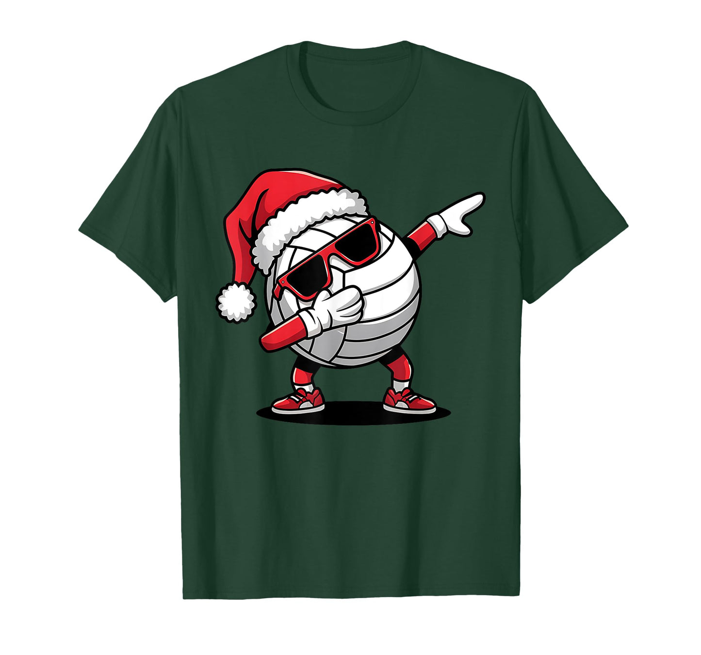 Funny Volleyball Ball Santa Hat Dabbing Xmas Pajamas Boys T-Shirt