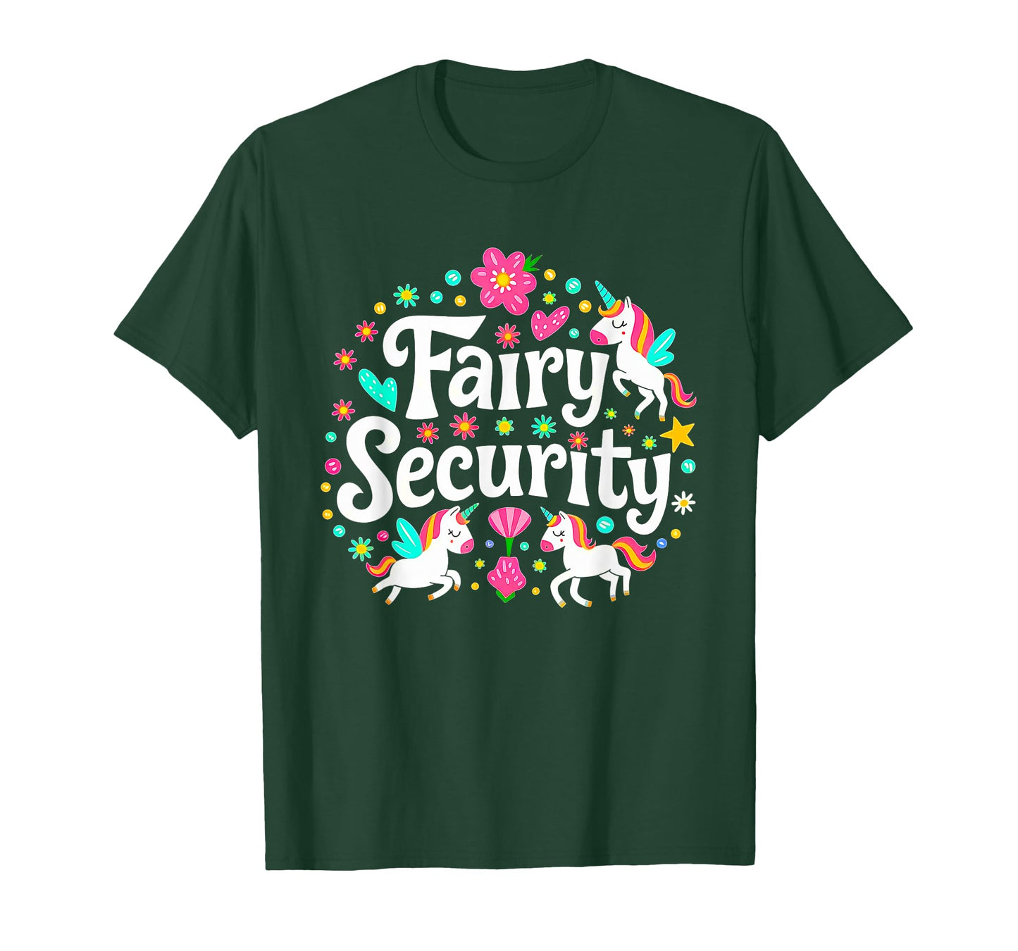 Fairy Security Unicorn Halloween Costume Adult Mom Dad T-Shirt