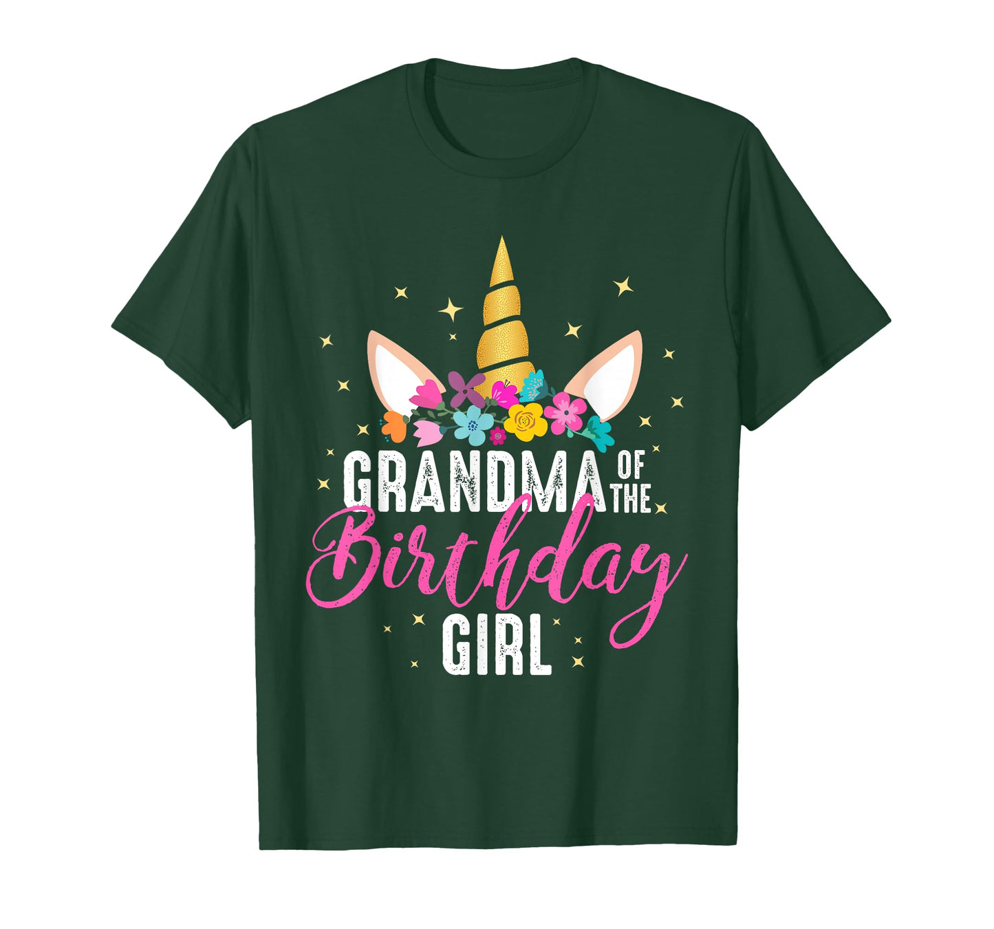 Grandma Of The Birthday Girl Grandma Gift Unicorn Birthday T-Shirt