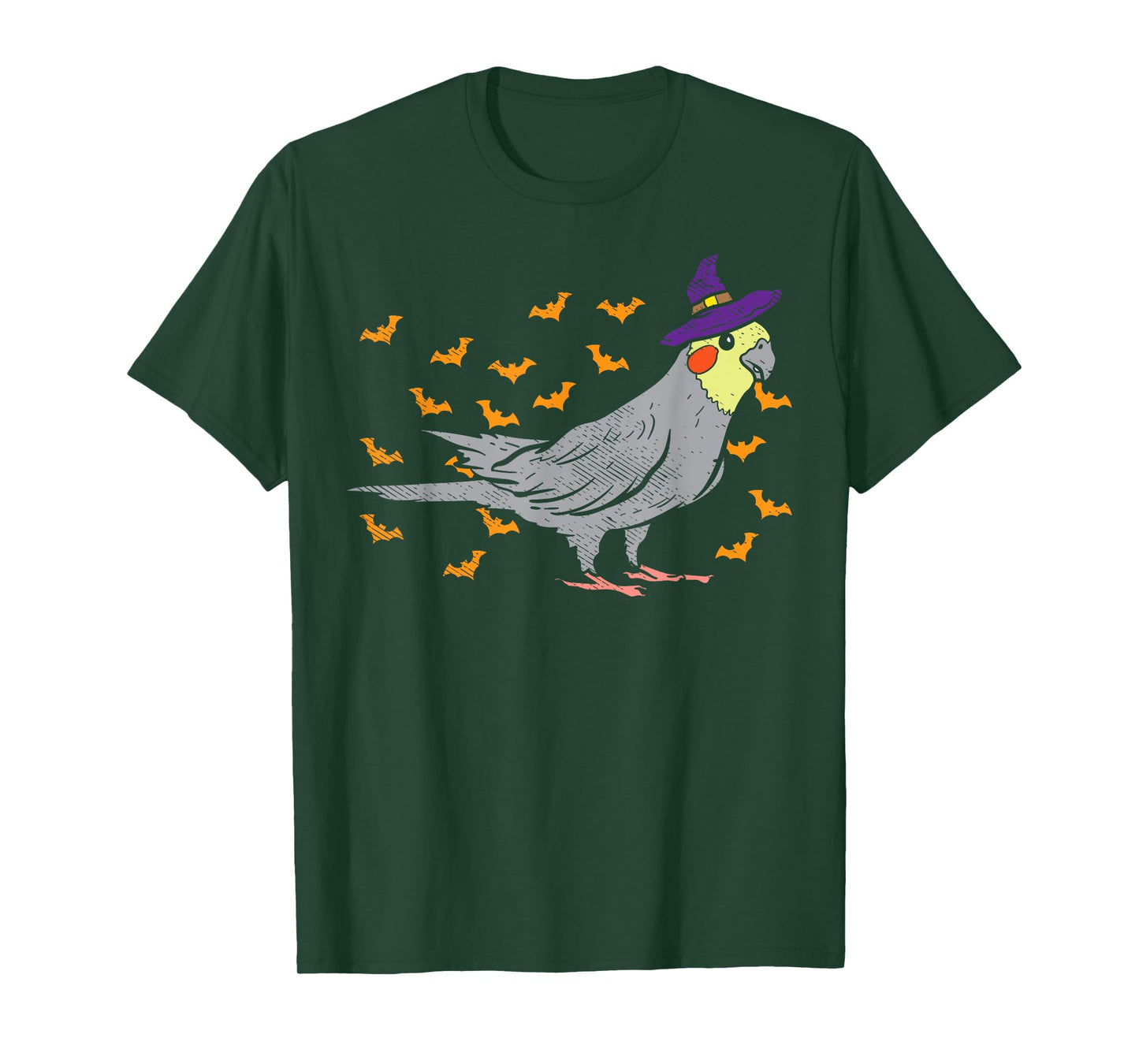 Cockatiel Bird Witch Hat Halloween Animal Lover Gift T-Shirt
