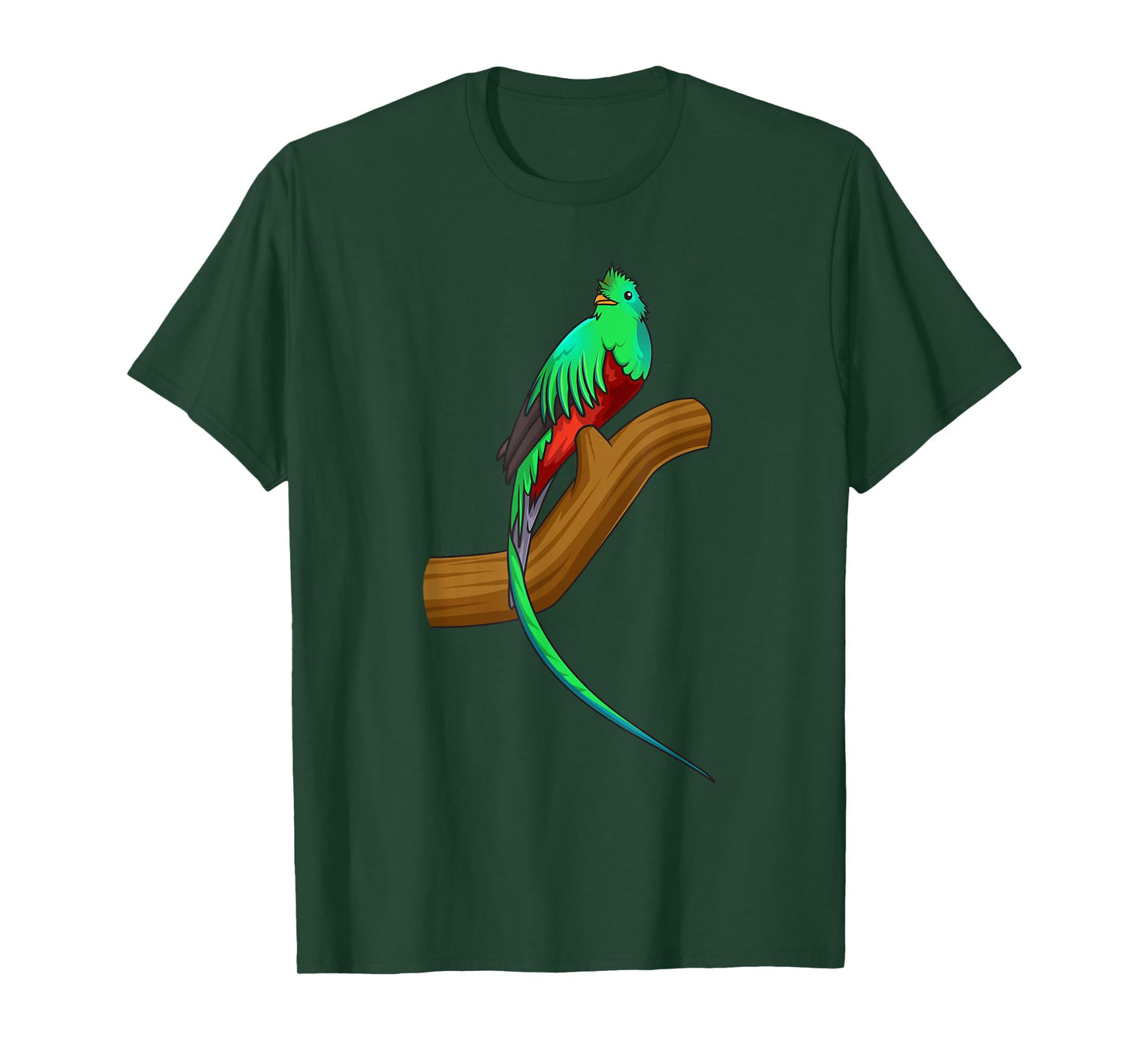 Resplendent Quetzal sitting on a Tree Branch Cute Beautiful T-Shirt