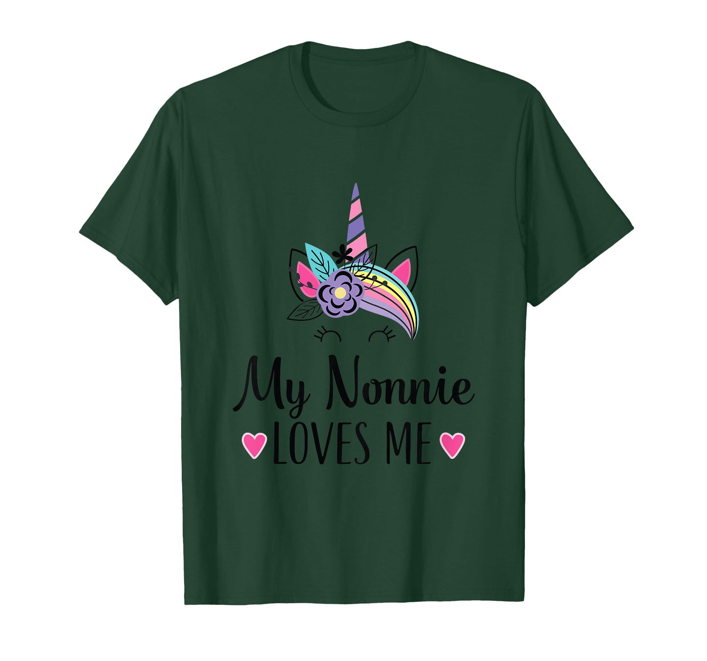 Kids My Nonnie Loves Me Granddaughter Unicorn T-Shirt