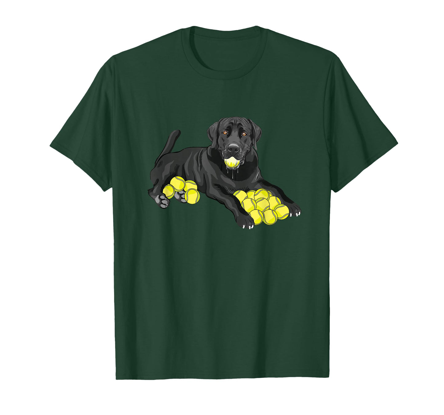 Black Labrador Retriever Tennis Ball Tennis Player Dog Lover T-Shirt