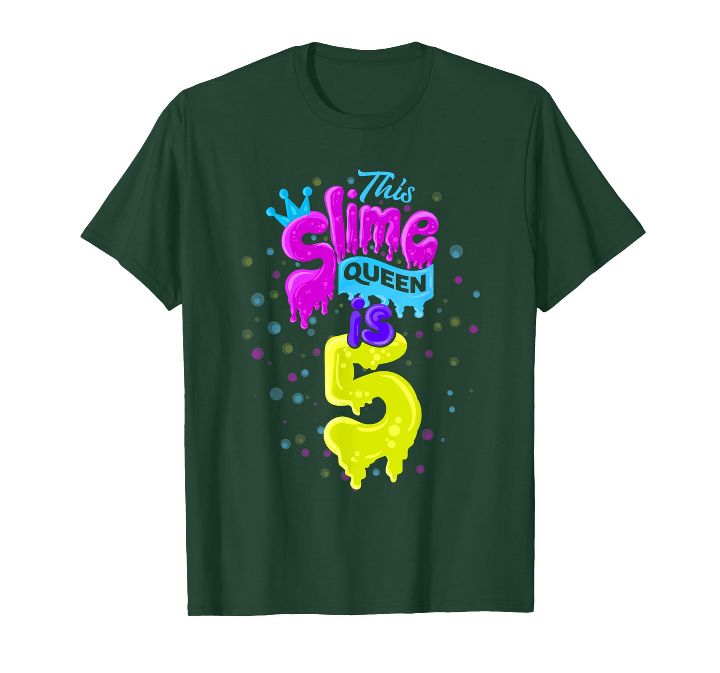 Slime Queen T-Shirt 5th Birthday Slime Shirt 5 T-Shirt
