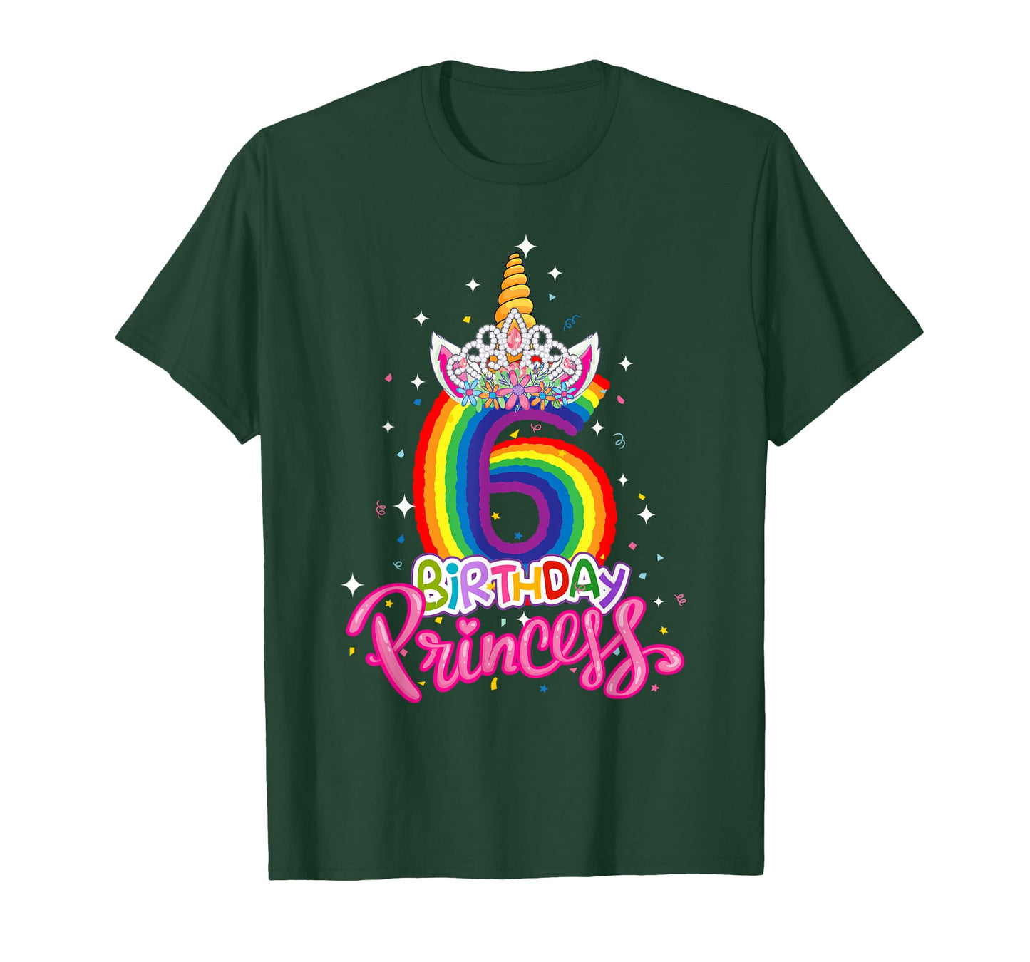 Birthday Princess Unicorn 6 Year Old 6th Birthday Girl Kids T-Shirt