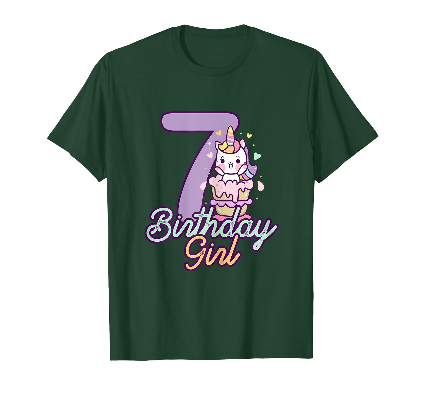 7 Years Old Birthday Girl Gifts Unicorn 7th Birthday T-Shirt