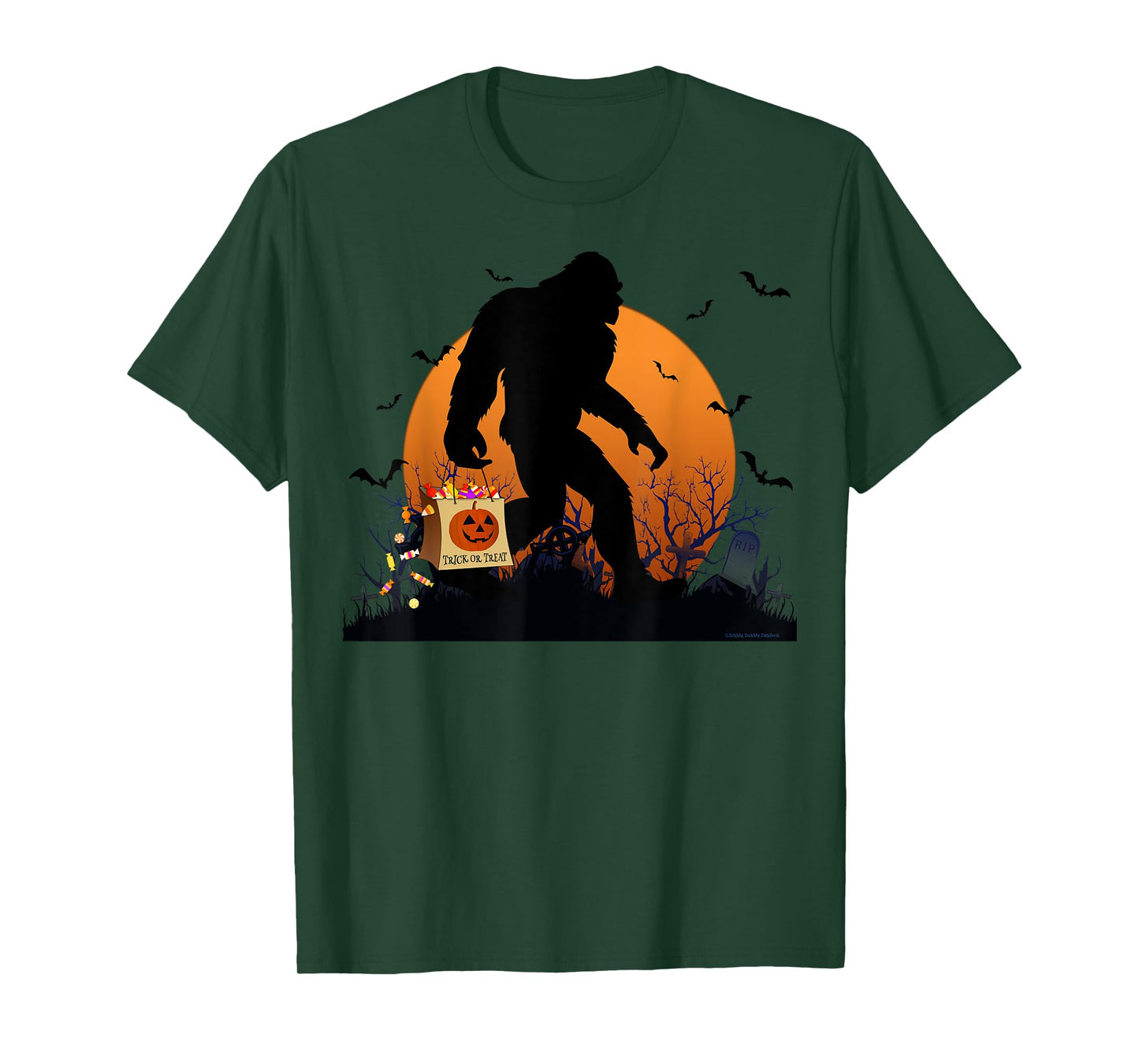 Funny Halloween Bigfoot Trick or Treating Full Moon Bigfoot T-Shirt