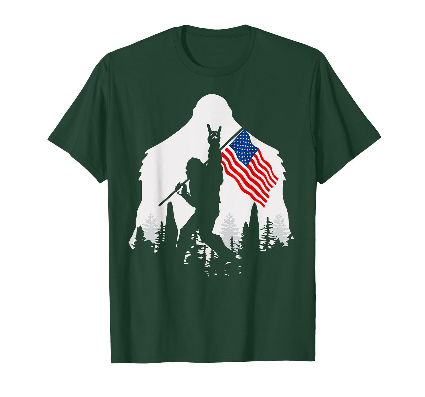 4th of July Shirt Bigfoot Sasquatch USA American Flag T-Shirt