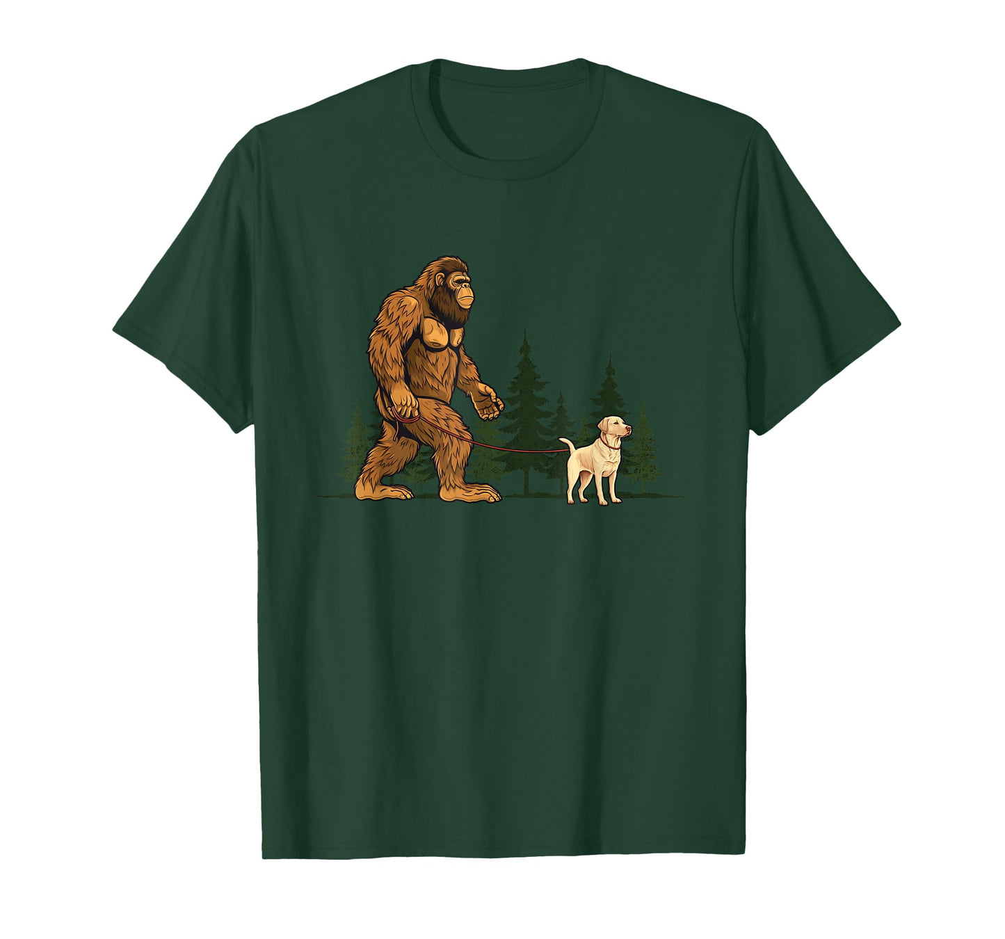Funny Labrador Retriever Bigfoot Dog Walking Dog Mom Dad Kid T-Shirt