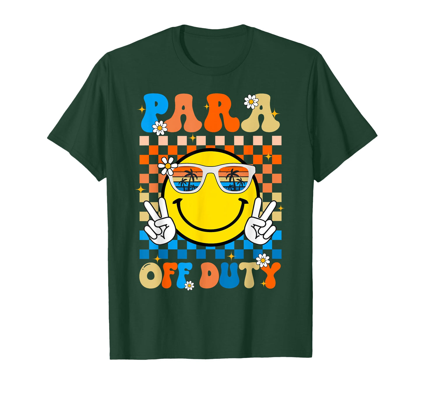 Para Off Duty Paraprofessional Last Day Of School Smile Face T-Shirt