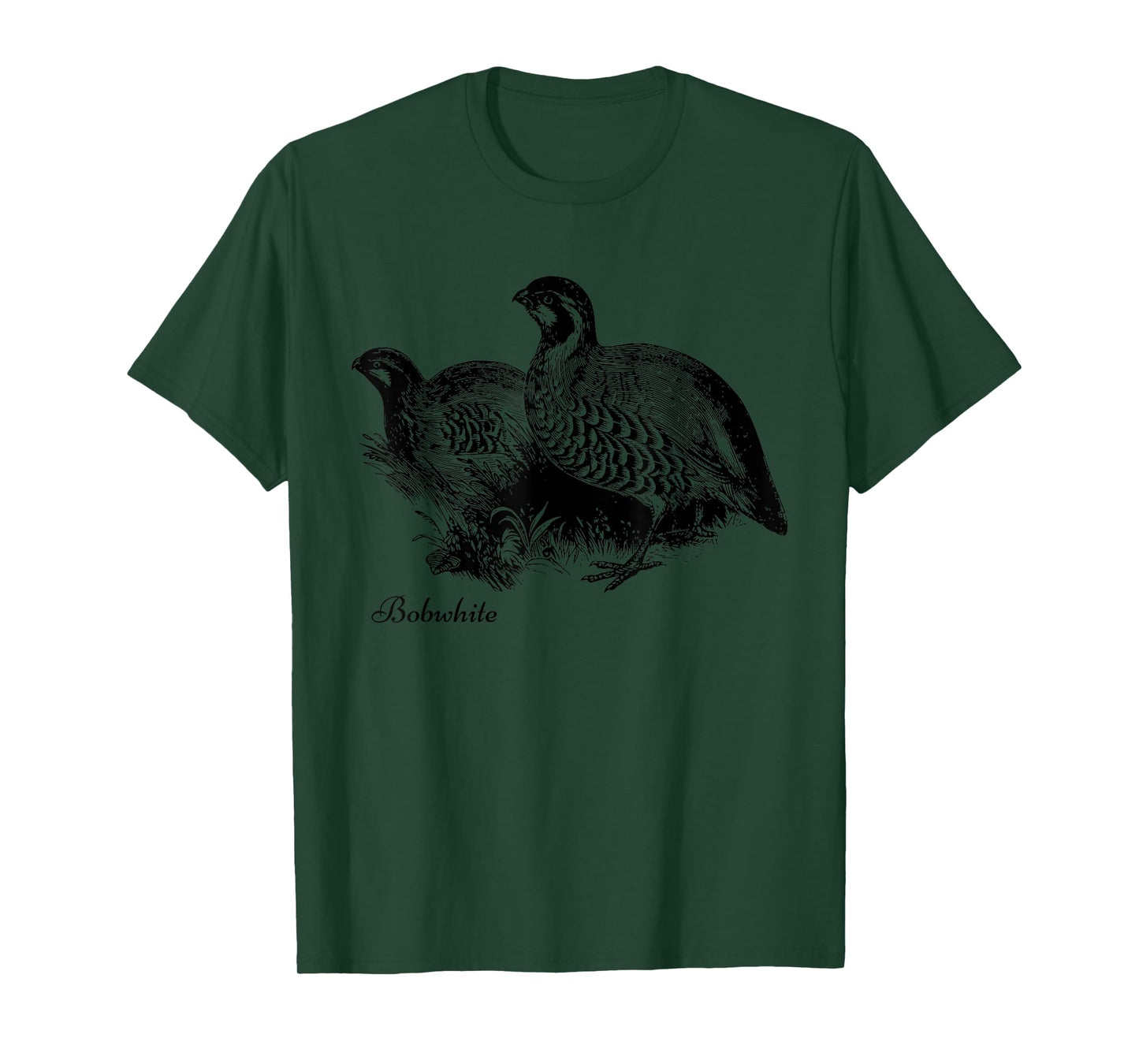 Bird Birder & Birding Apparel Company Bobwhite Northern Bobwhite Quail T-Shirt - Grey, Unisex-Adults, Small, Short Sleeve, Classic Fit, Cotton, Crew Neck, T-Shirt