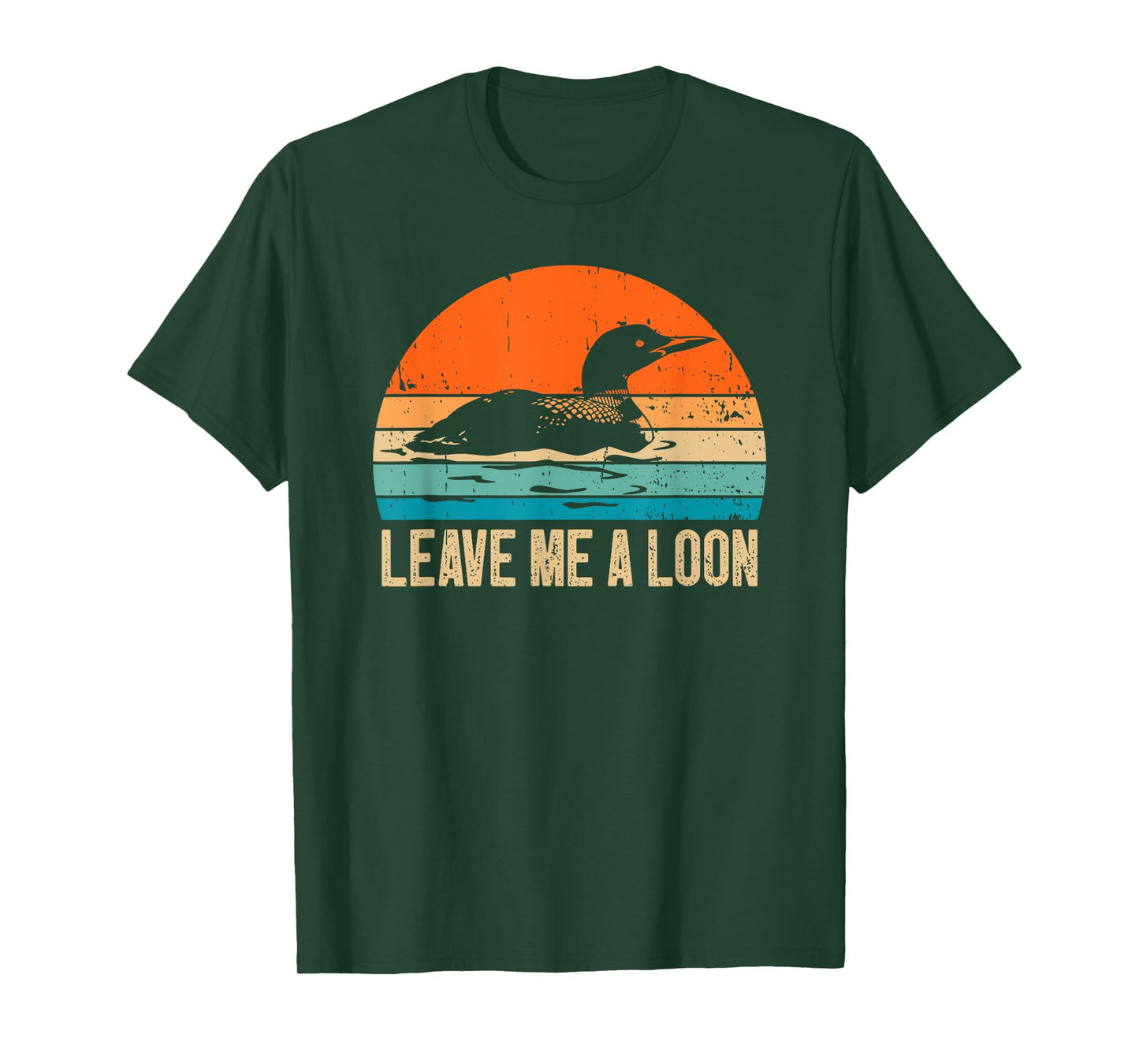 Leave Me A Loon Retro Sunset Duck Bird Watching Birder T-Shirt