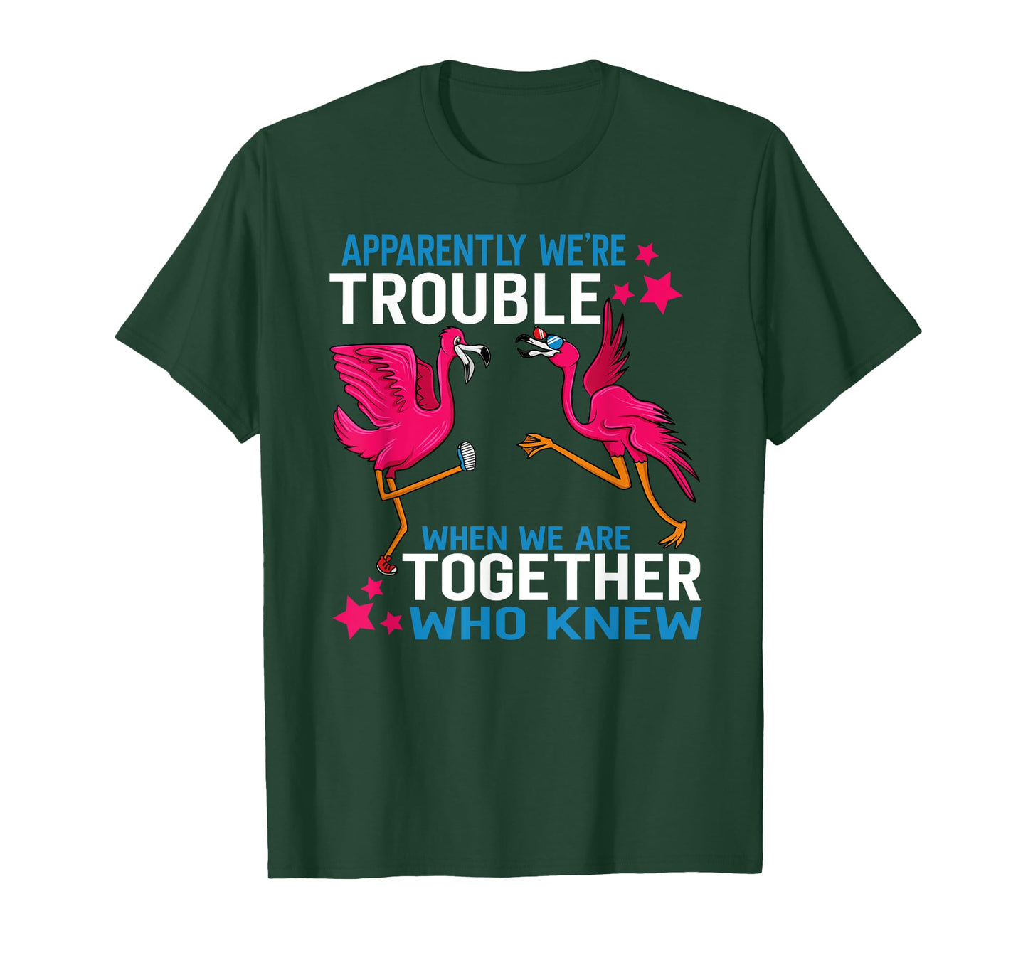 Apparently We Are Trouble When We Are Together Flamingo T-Shirt
