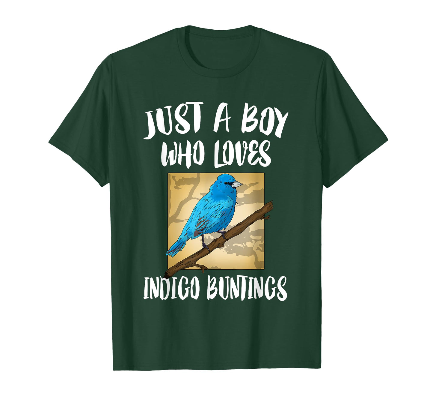 Just A Boy Who Loves Indigo Buntings Birds Birding T-Shirt