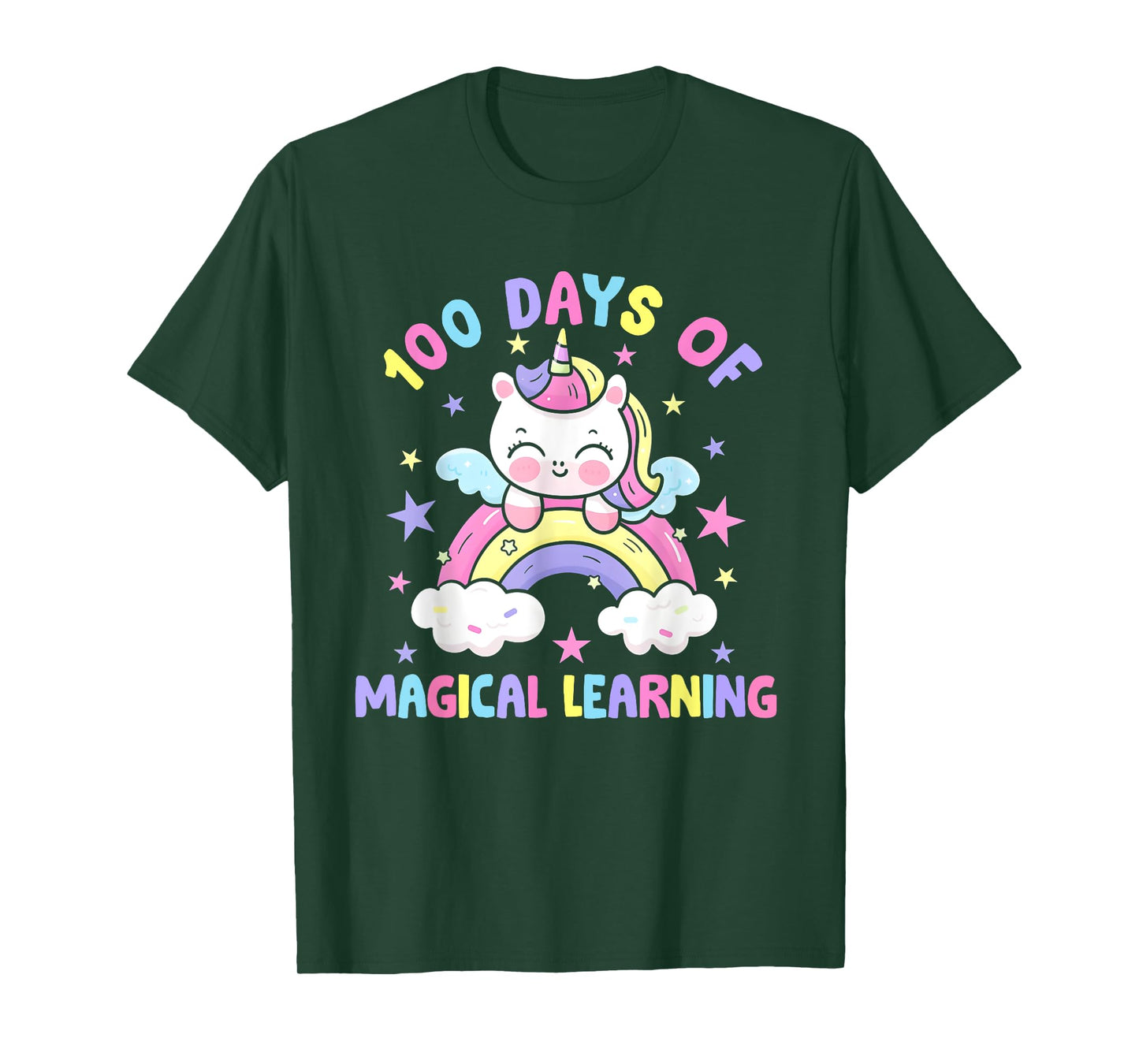 100th Day Of School Unicorn Girls 100 Days Of School Girls T-Shirt