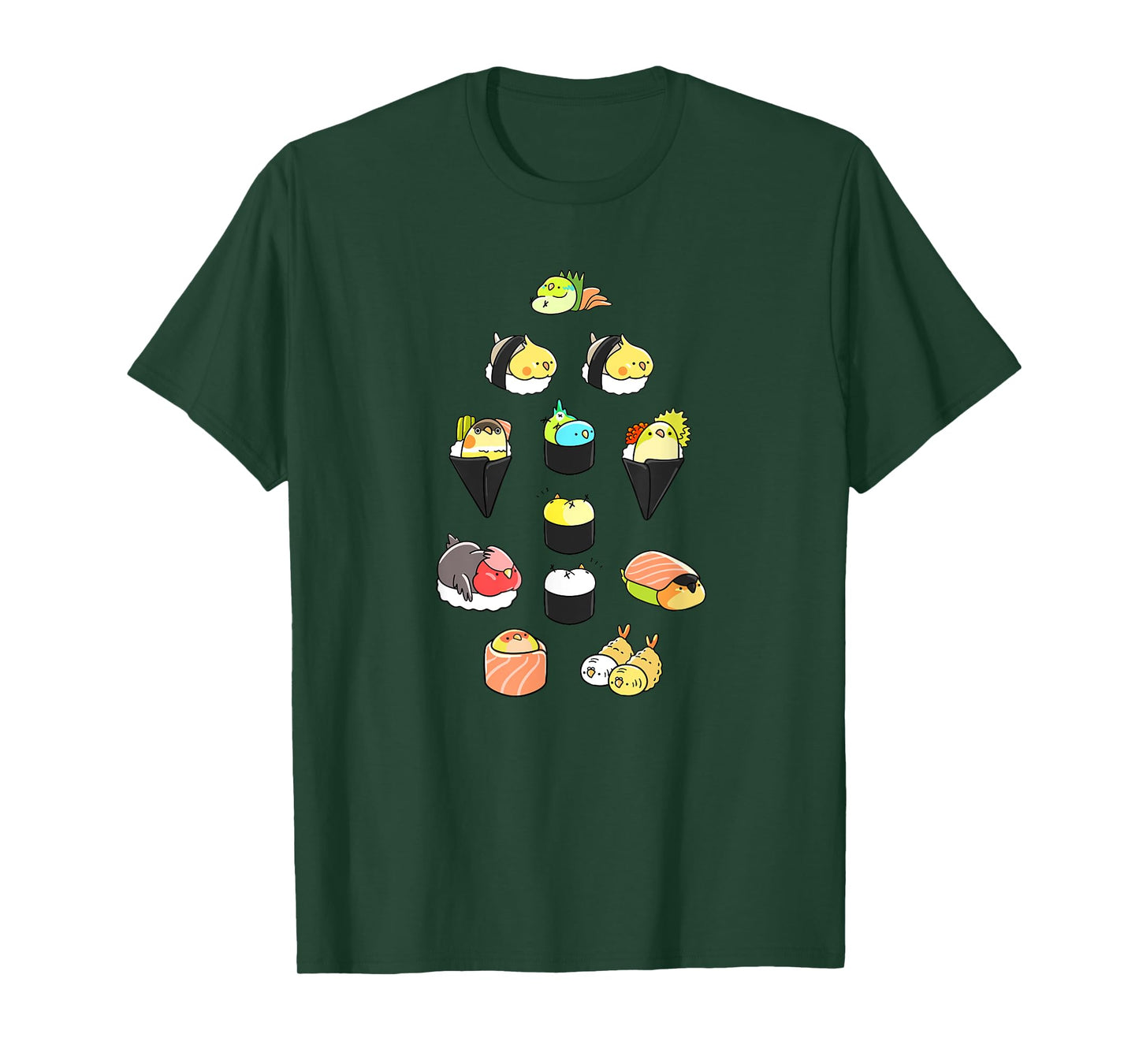 Bird Sushi Rolls Tempura Funny Fowl Animal Bird Lover Gift T-Shirt