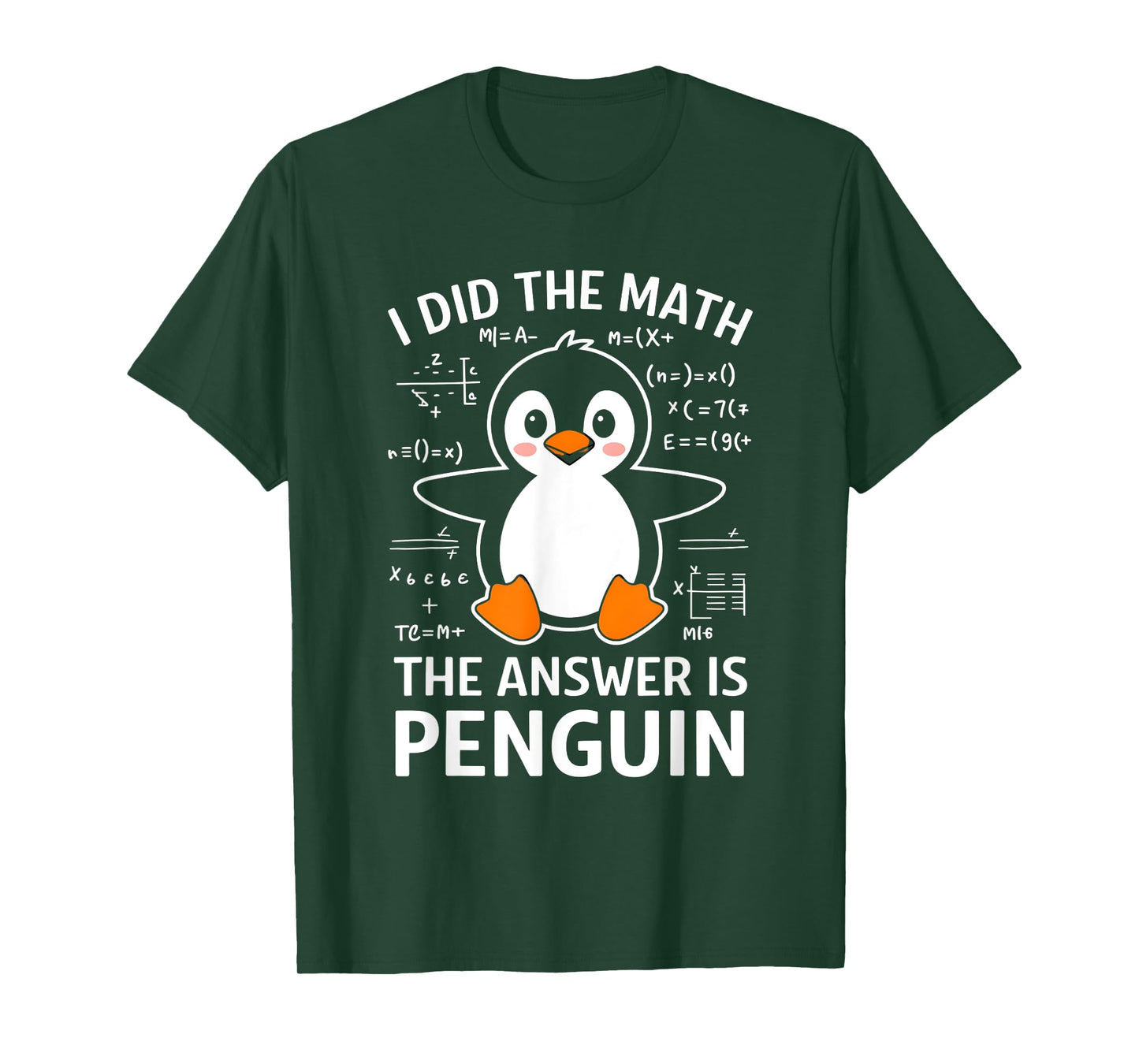 Cute Penguin With Math Design T-Shirt